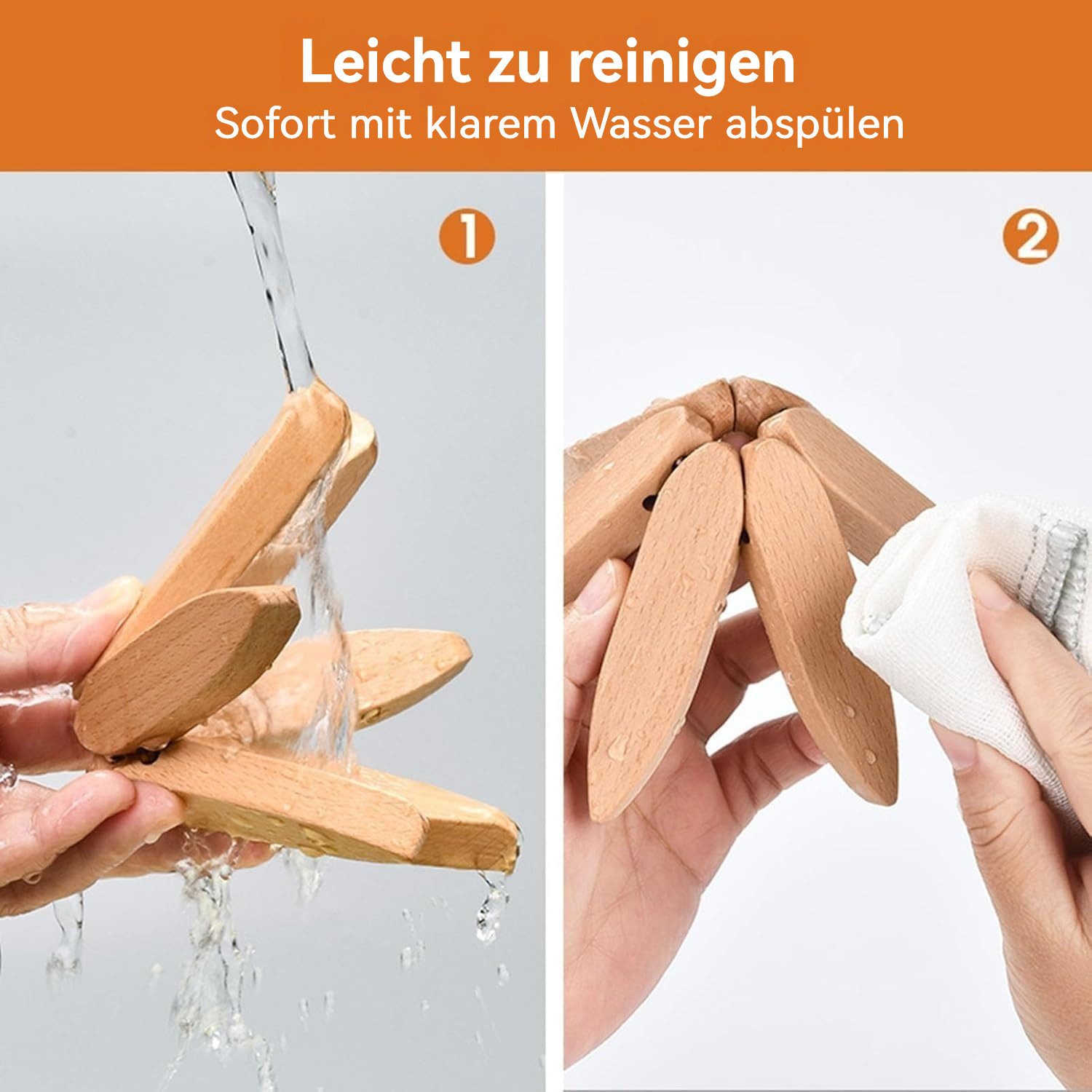 BlingBin Topfuntersetzer Holzuntersetzer für heiße Gerichte, Baumuntersetzer, Zubehör für Pfannen,Topfe, Auflaufformen, 2 Set, 2-tlg., dekoratives Holzuntersetz – Bild 3 von 5
