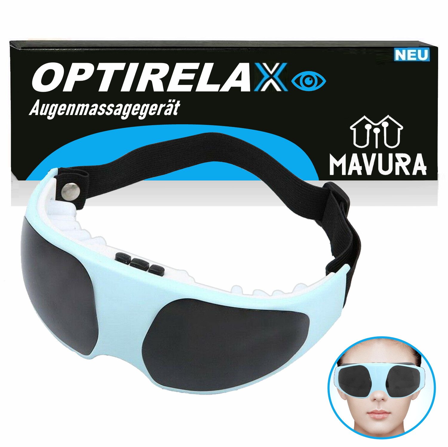 Massagegerät OPTIRELAX Elektrisches Augenmassagegerät Elektrische 3D Augenmaske