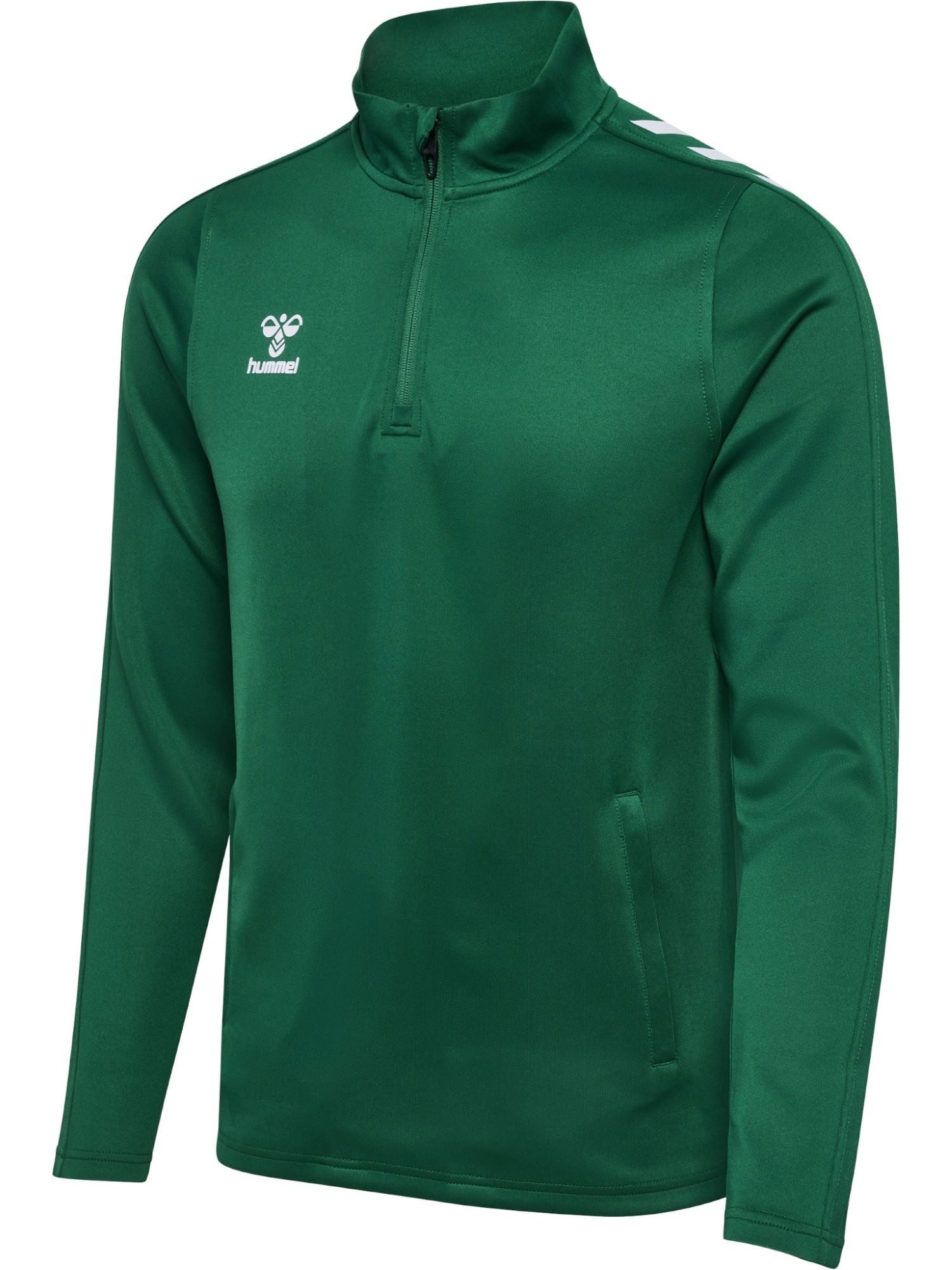 Langarmshirt hmlCORE XK Half-Zip Poly Sweat (Polyester-Sweatstoff) grün Herren