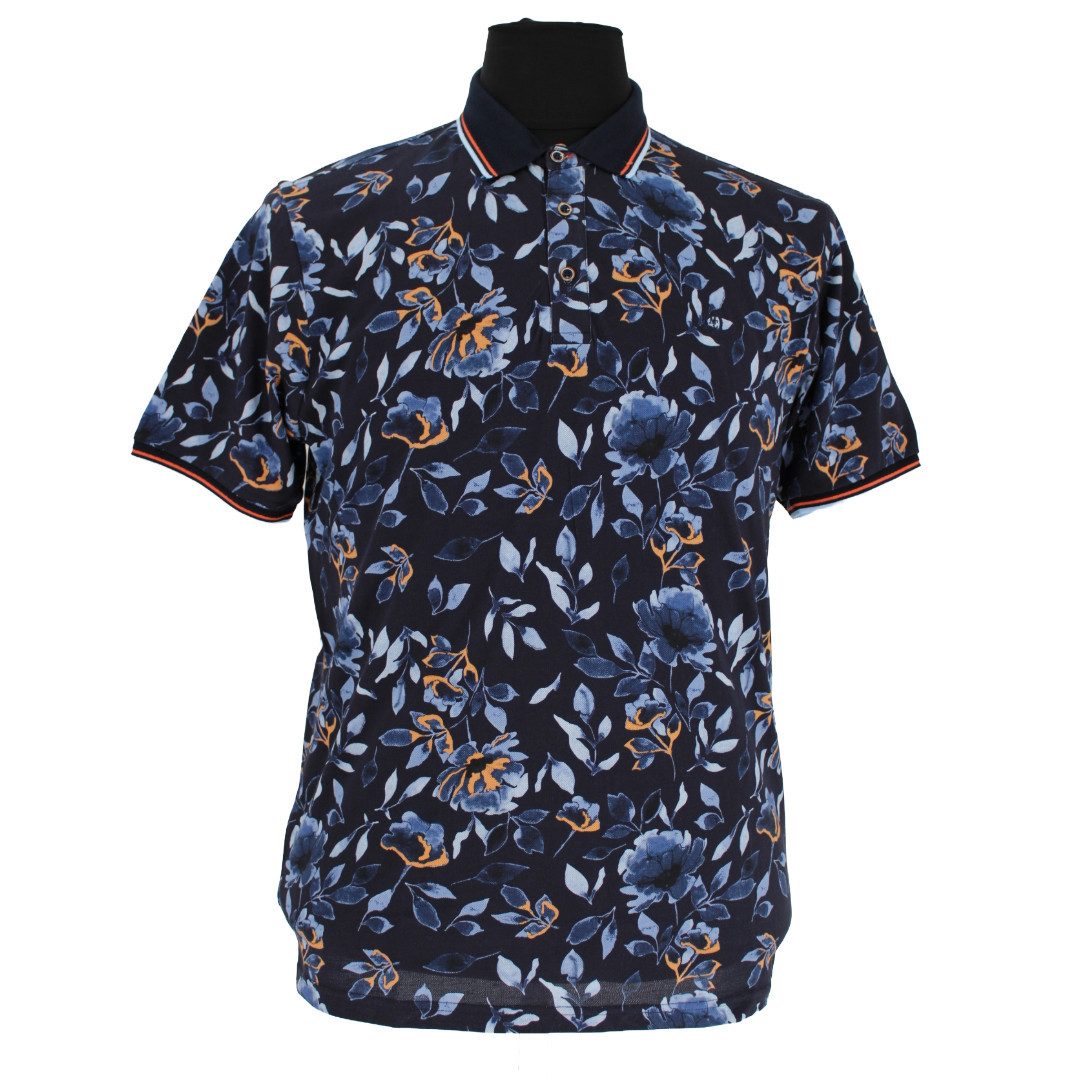 Mode Monte Carlo Poloshirt Polo-Shirt Knopf Marine