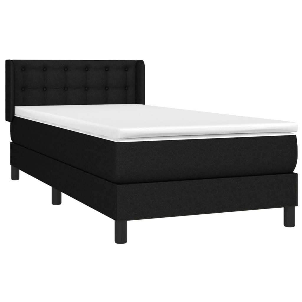 vidaXL Bett Boxspringbett mit Matratze Schwarz günstig online kaufen