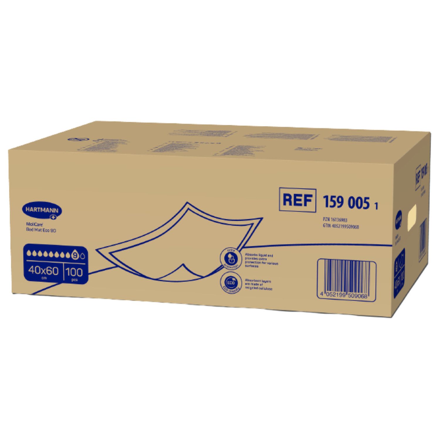 Inkontinenzauflage MoliCare® Bed Mat Eco 9 Tropfen - 40x60 cm 1x100 Stück PAUL HARTMANN AG