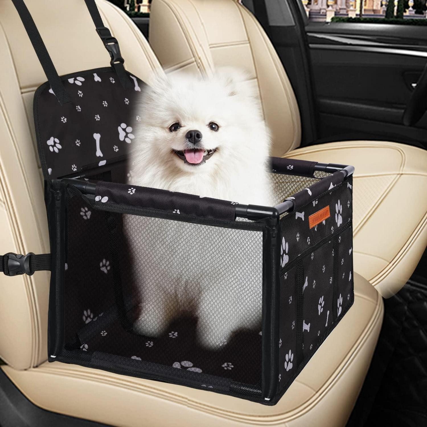 LuxusKollektion Hunde-Autositz Hundeautositz Rücksitz Vordersitz Rahmen Wände Bone gerahmt