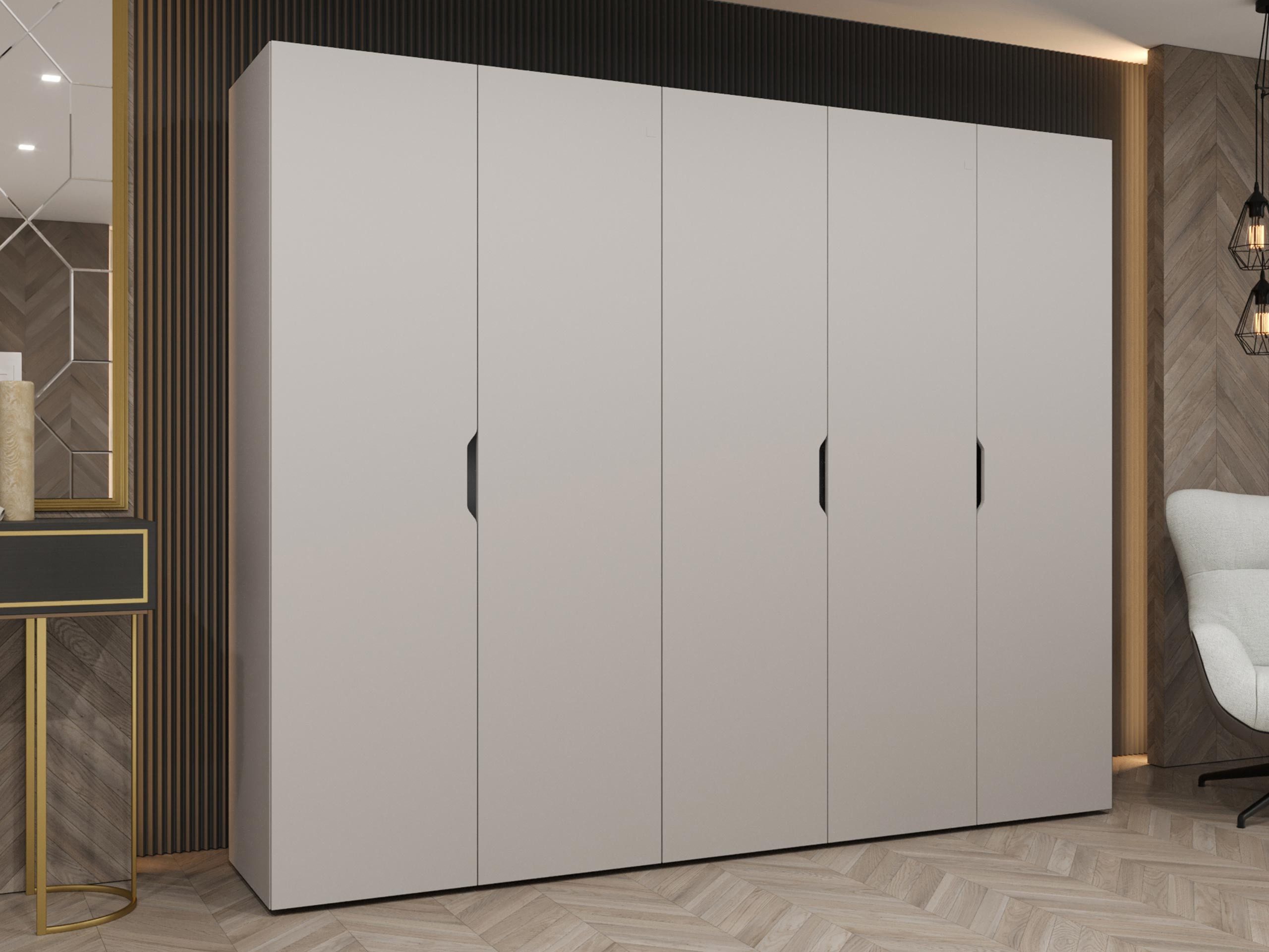 MIRJAN24 Kleiderschrank Malaga 250 (mit fünf Drehtüren) gedämpftem Schließsystem, 250x52x202 cm