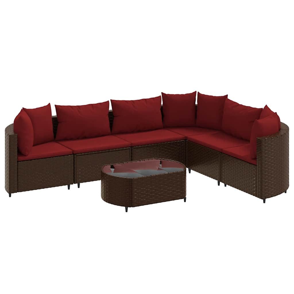 vidaXL Gartenlounge-Set 7-tlg. Garten-Sofagarnitur mit Kissen günstig online kaufen
