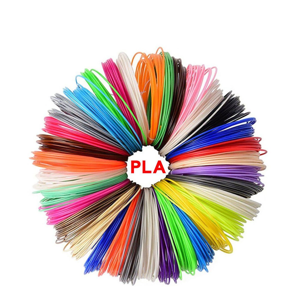 TPFNet 3D-Drucker-Stift PLA-Filament Set für 3D Drucker Stift - 3D-Malerei, Kinderspielzeug - Farb PLA Filament 15m (5M x 3 zufällige Farben)