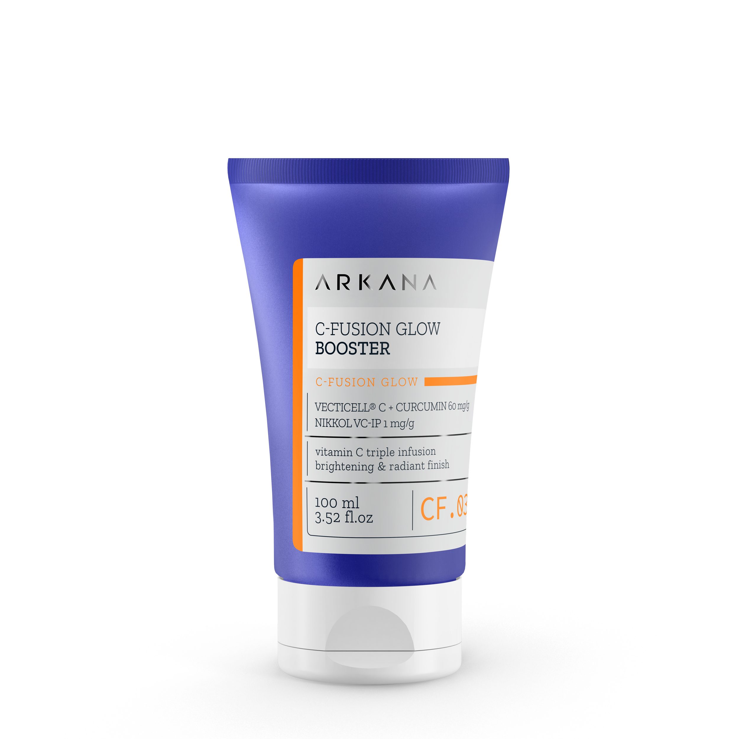 Arkana Gesichtspflege C-Fusion-Glow-Booster 100 ml, Mit 3 Formen Vitamin C, Curcumin und Glow-Effekt