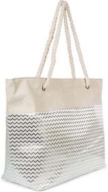 styleBREAKER Strandtasche (1-tlg), Strandtasche Metallic Zick-Zack