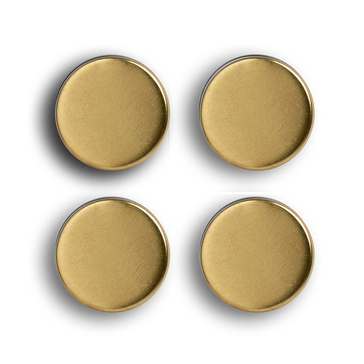 Zeller Present Magnet Magnet-Set, 4-tlg., extra stark, gold, Metall / Ferrit Magnet, Ø2,3 x 0,9 cm
