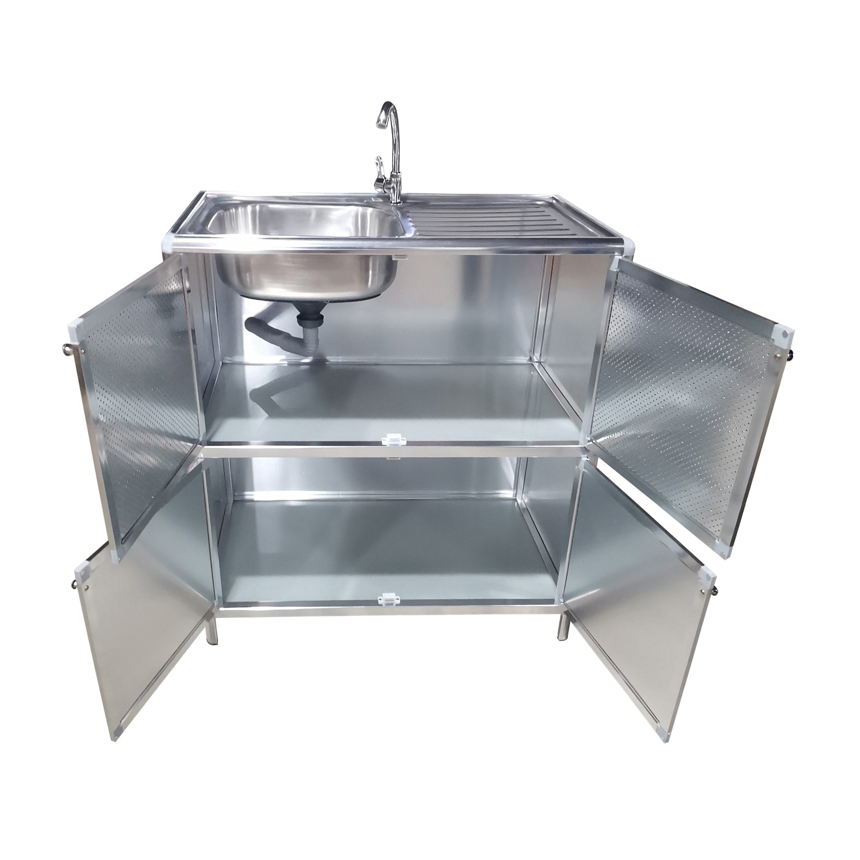 HTI-Living Outdoor-Küchenmodul Outdoorspüle L Gerti (Stück, 1-St., 1 Outdoorspüle) Gartenspüle Campingspüle Messespüle