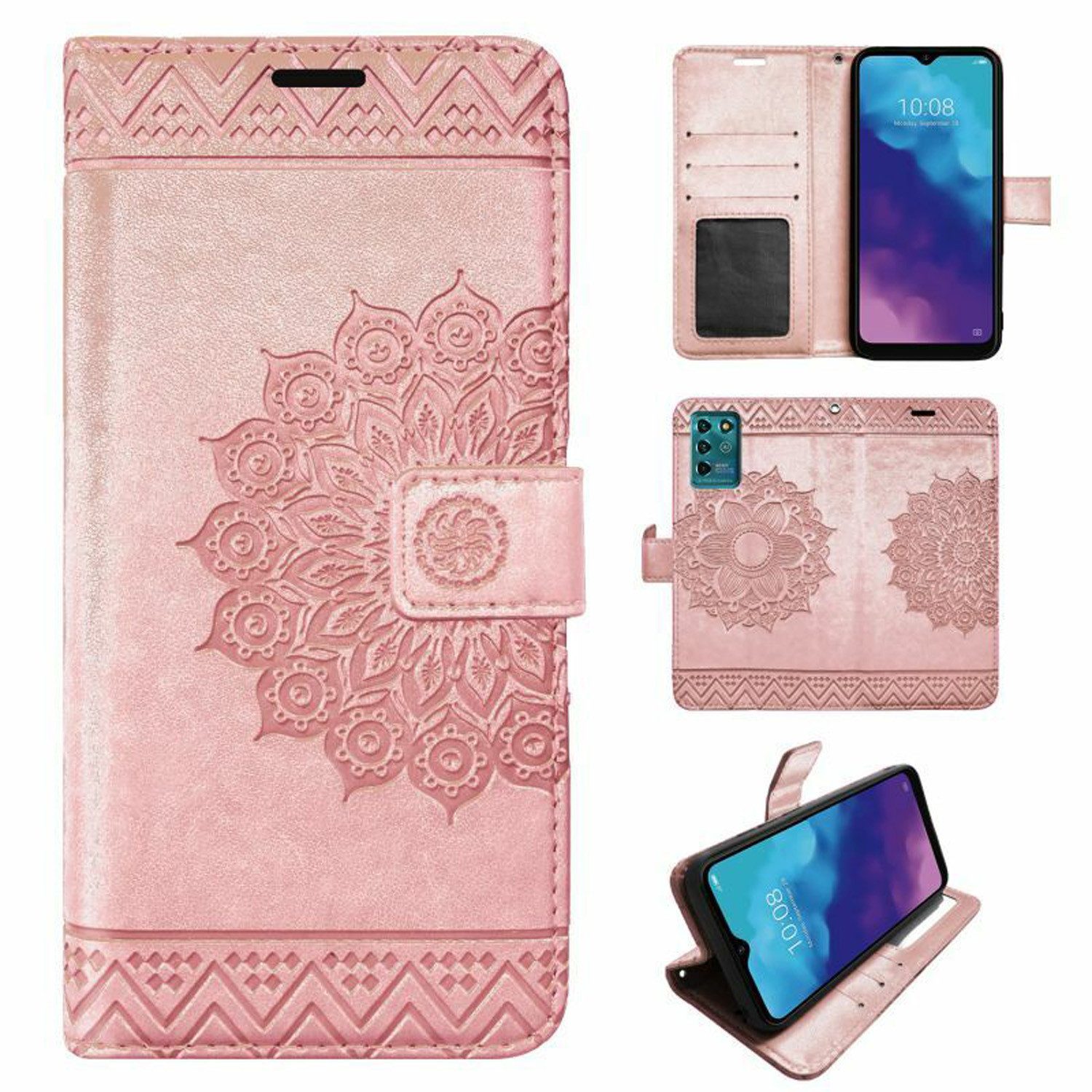 betterfon Handyhülle Handytasche für ZTE Blade V30 Vita Klapphülle Rosegold, Wallet Case mit Kartenfächern Magnetverschluss und weicher Innenhülle