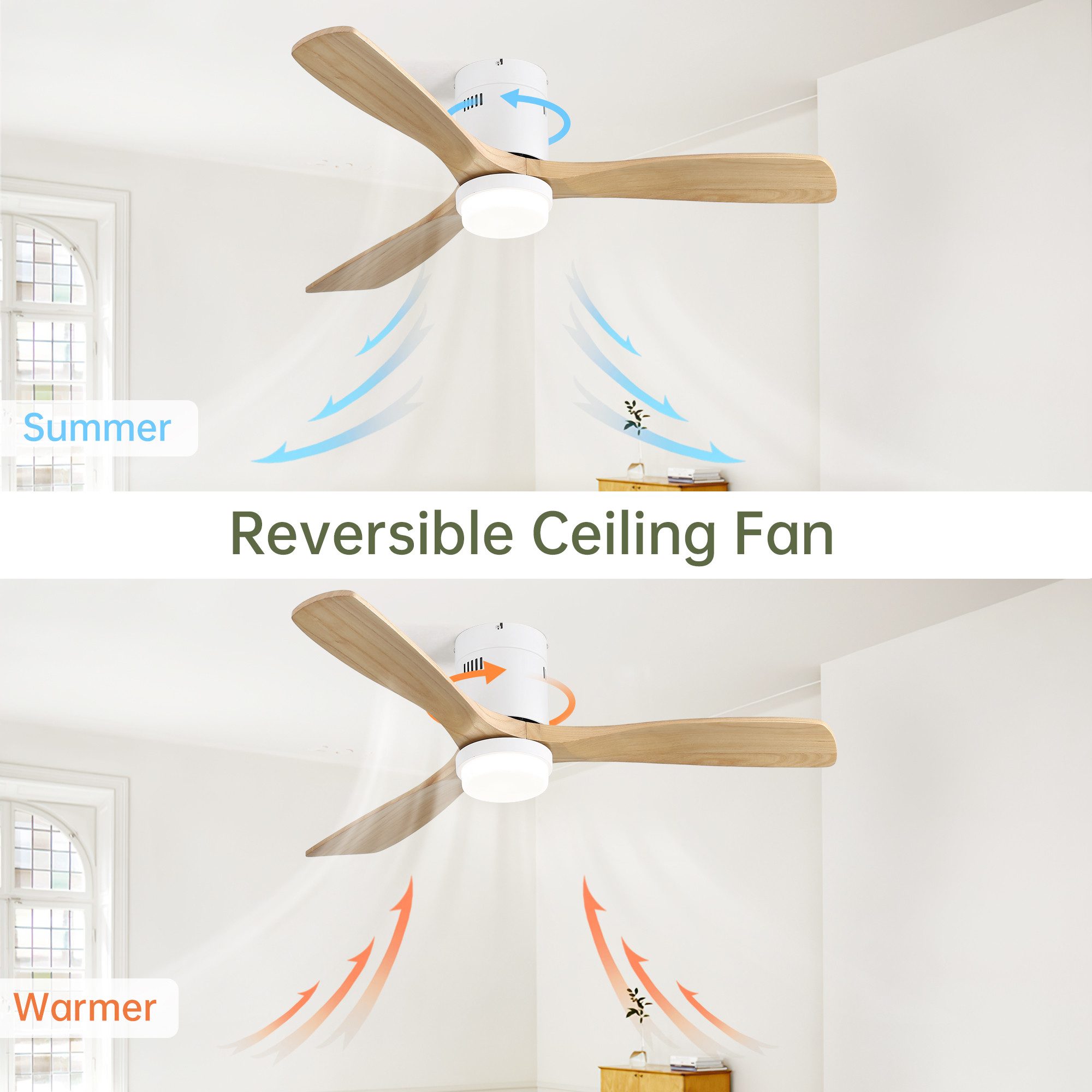BlingBin Deckenventilator Holz Ventilator mit Beleuchtung günstig online kaufen