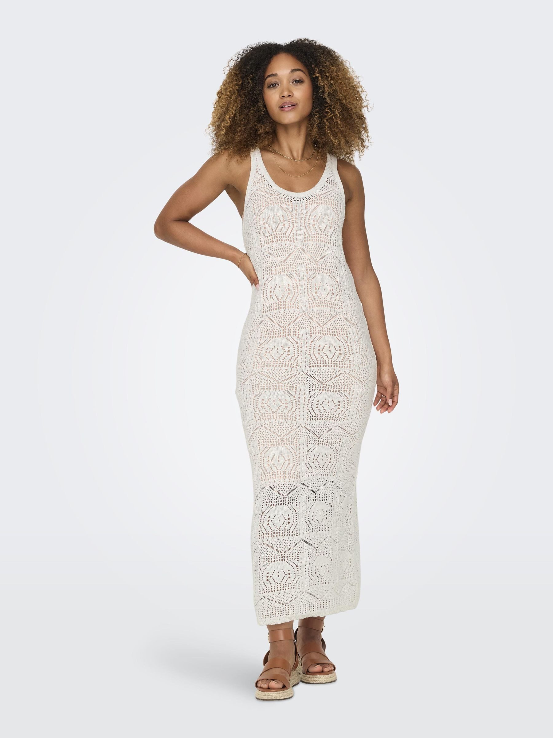 ONLY Shirtkleid Sommer Beach Dress ärmelloses Box Fit (lang) ONLBEACH LIFE SL DRESS KNT