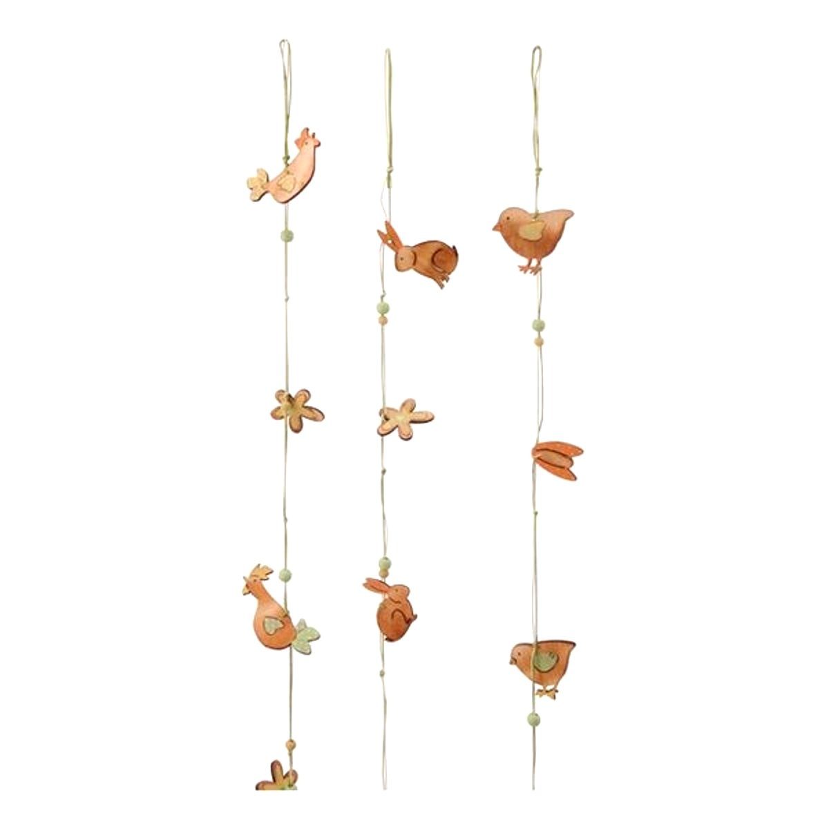 Hängedekoration Fensterdeko Ostern grün braun DekohängerWanddeko Holz Tiere