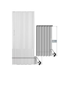 Standom Falttür Schiebetür weiß farben H. 202 cm für Türbreite bis 96 cm st3 (1 Karton, 1-St., 1 Set), teils vormontiert