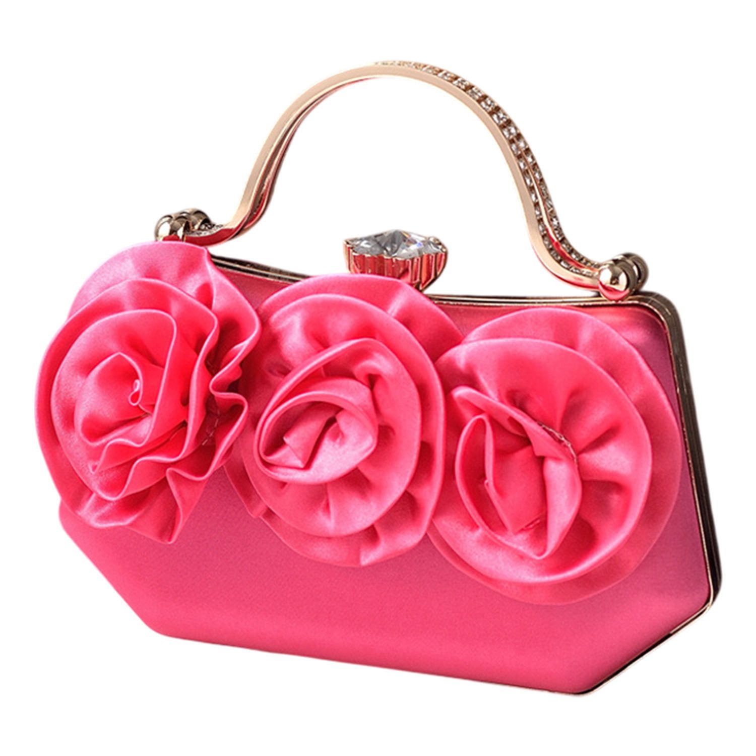 Handtasche Abendtasche aus Seide, Partytasche mit Blumenmuster,Umhängetasche