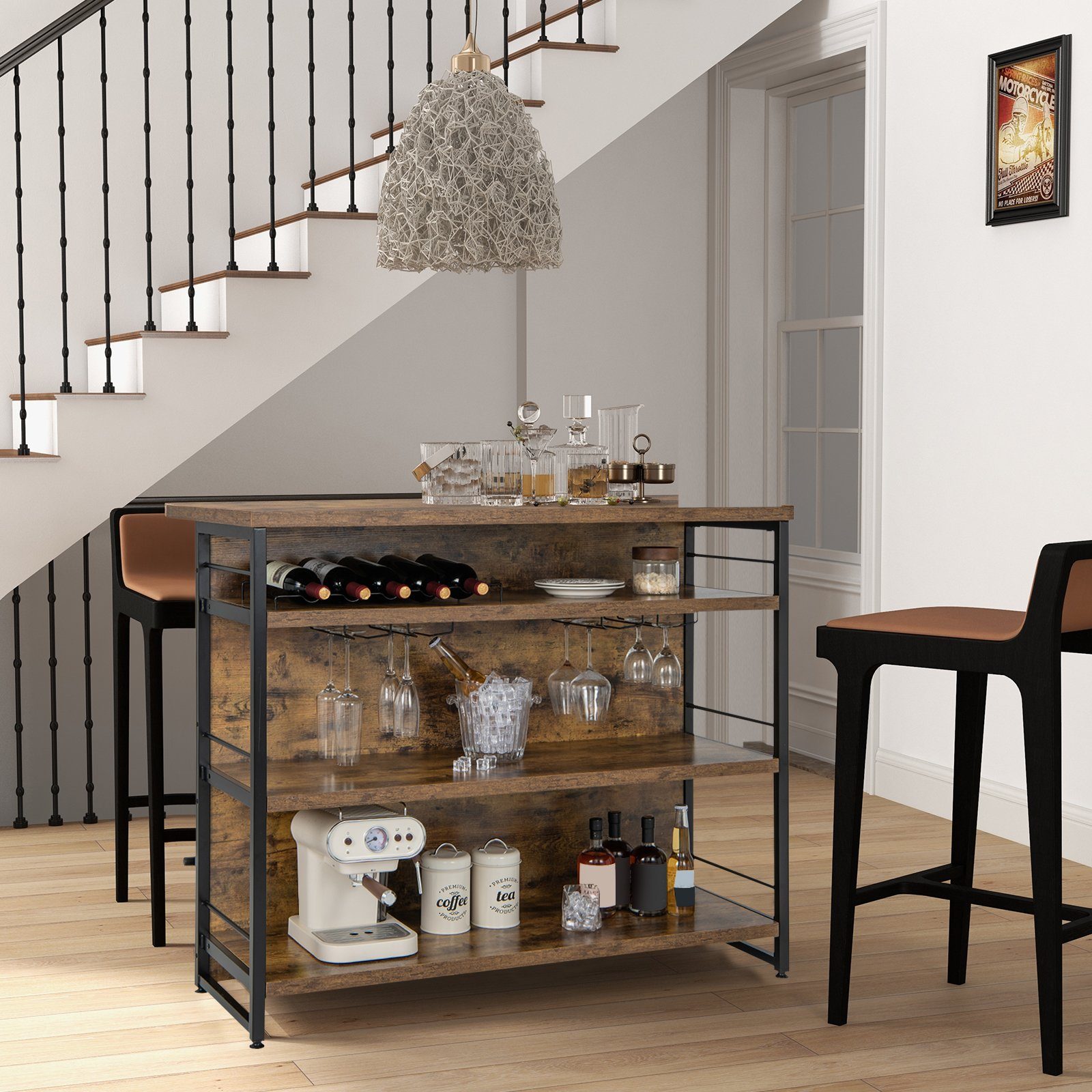 COSTWAY Bartisch, Küchenregal mit Weinregal & günstig online kaufen