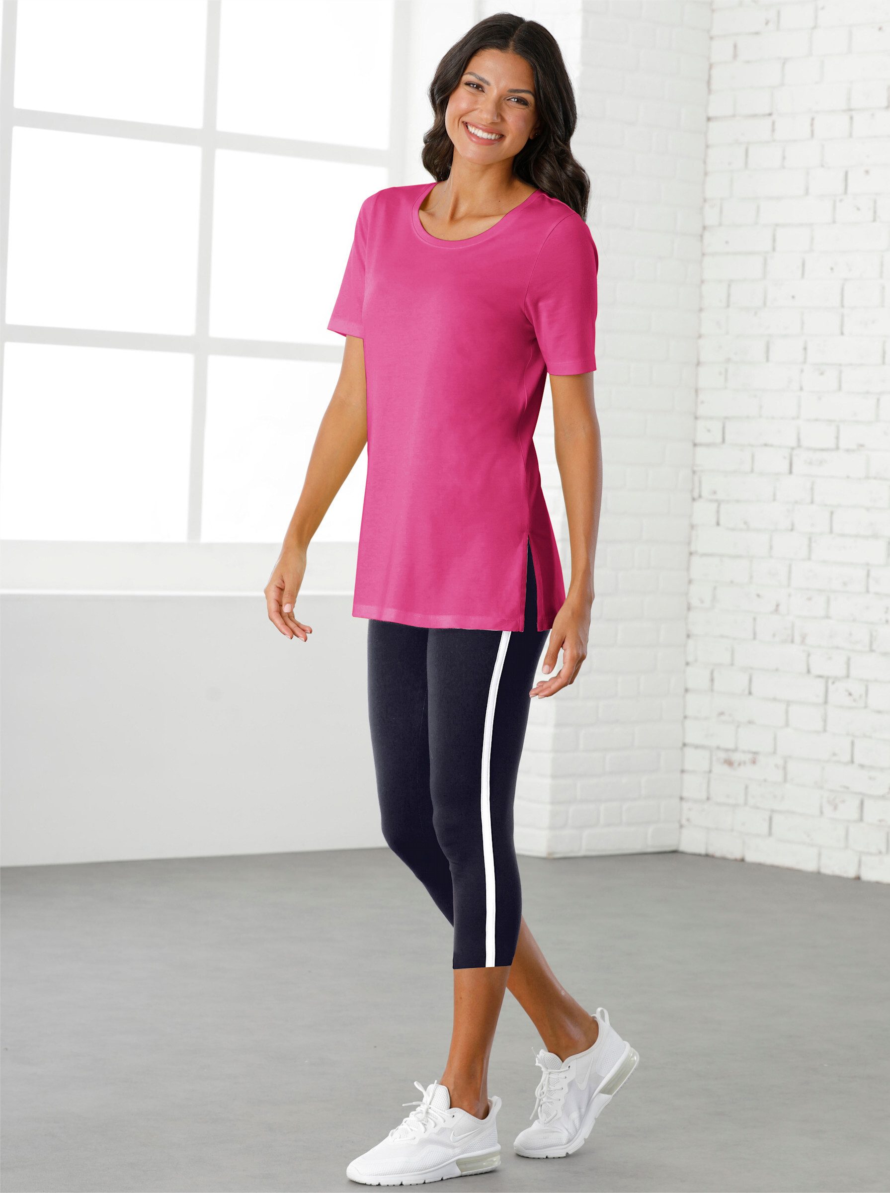 Sieh an! Trainingsshirt Longshirt Kurzarm