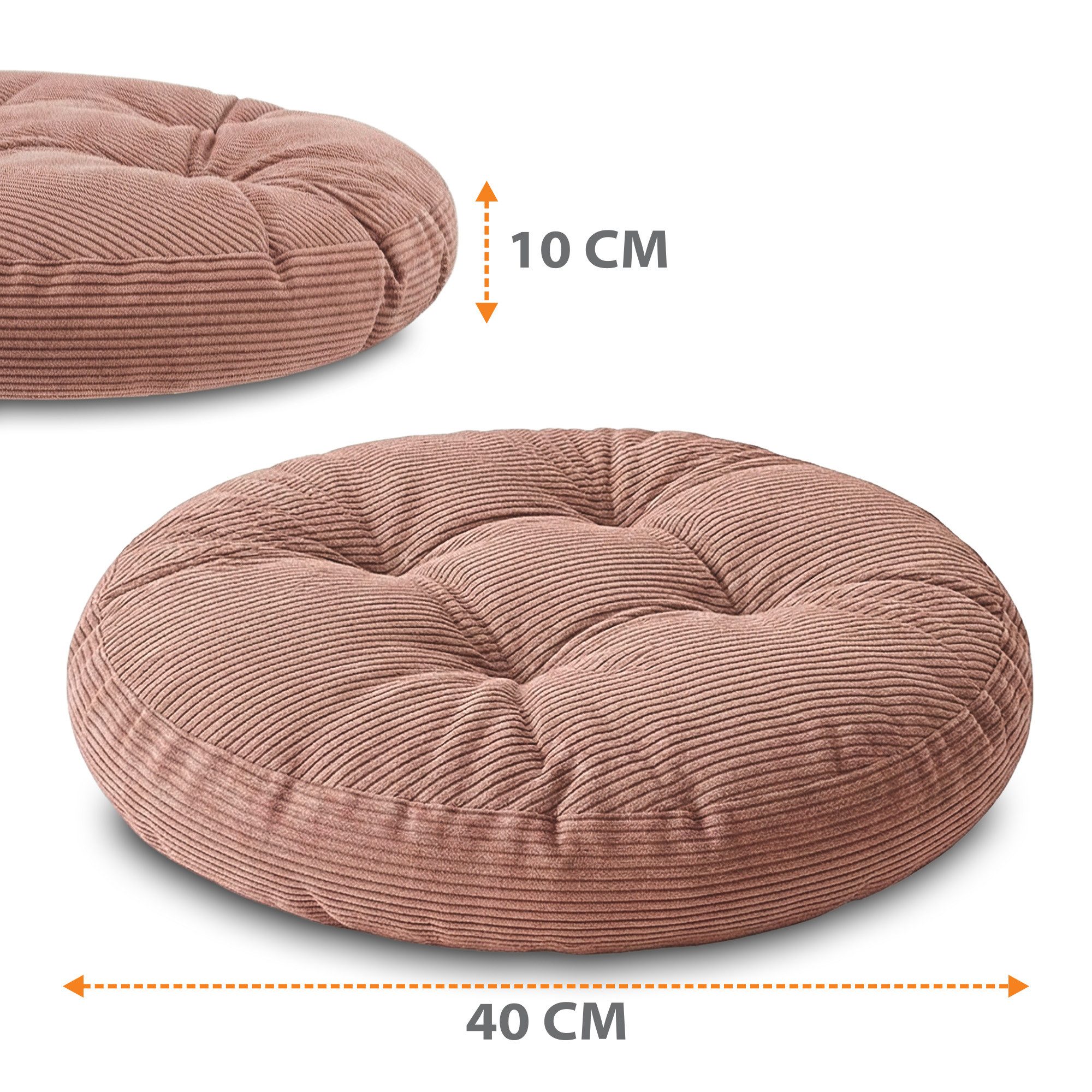 Amazinggirl Stuhlkissen Sitzkissen rund 40 cm Kissen Sitzpolster Sitzauflage Polster für Stuhl