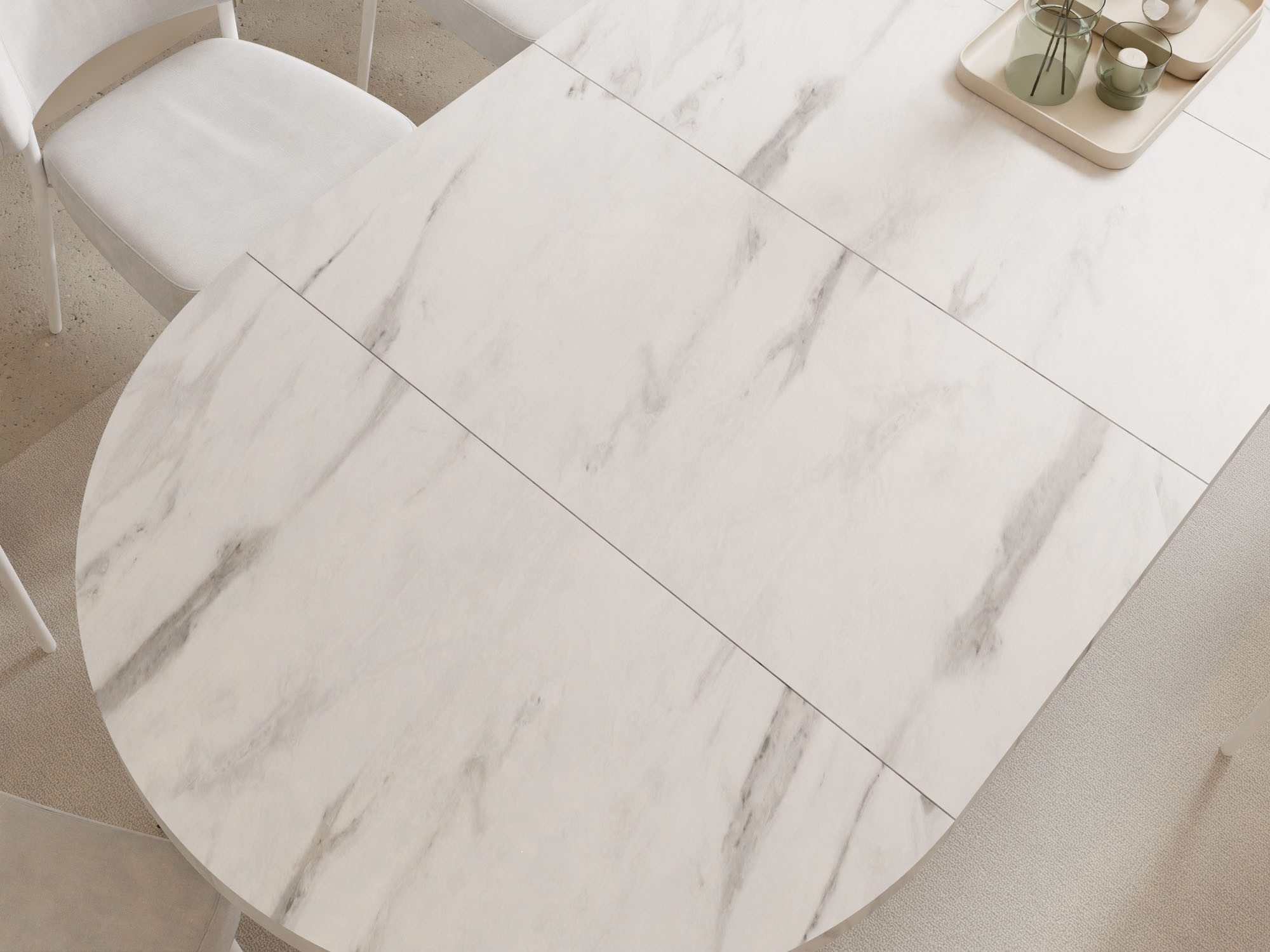 WFL GROUP Esstisch Ross ausziehbar rund industrial mit schwarzen Metallbeinen (MADE IN EU, erhältlich in 3 Größen – 90/100/120 cm ausziehbar auf 170/180/200 cm) – Bild 5 von 5