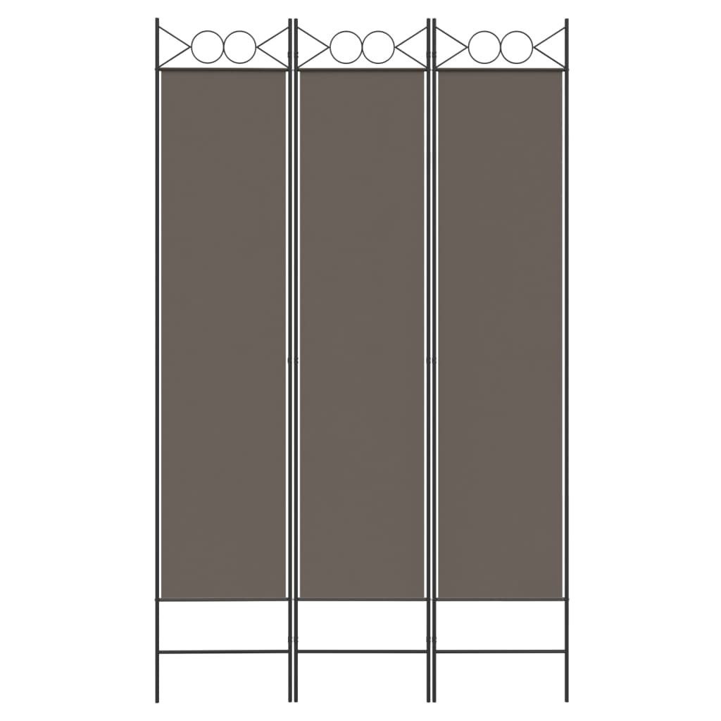 furnicato Raumteiler Paravent 120x200 cm Anthrazit Stoff klappbar, 1-tlg., Atmungsaktive Sichtschutzwand mit drei Paneelen für das Schlafzimmer