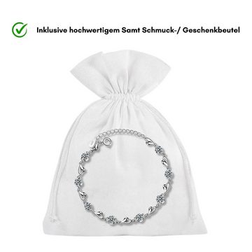 Felino Silberarmband Armband Herz Herzen Diamanten Damen Frauen Liebe Geschenk (1-tlg), 925 Sterling Silber