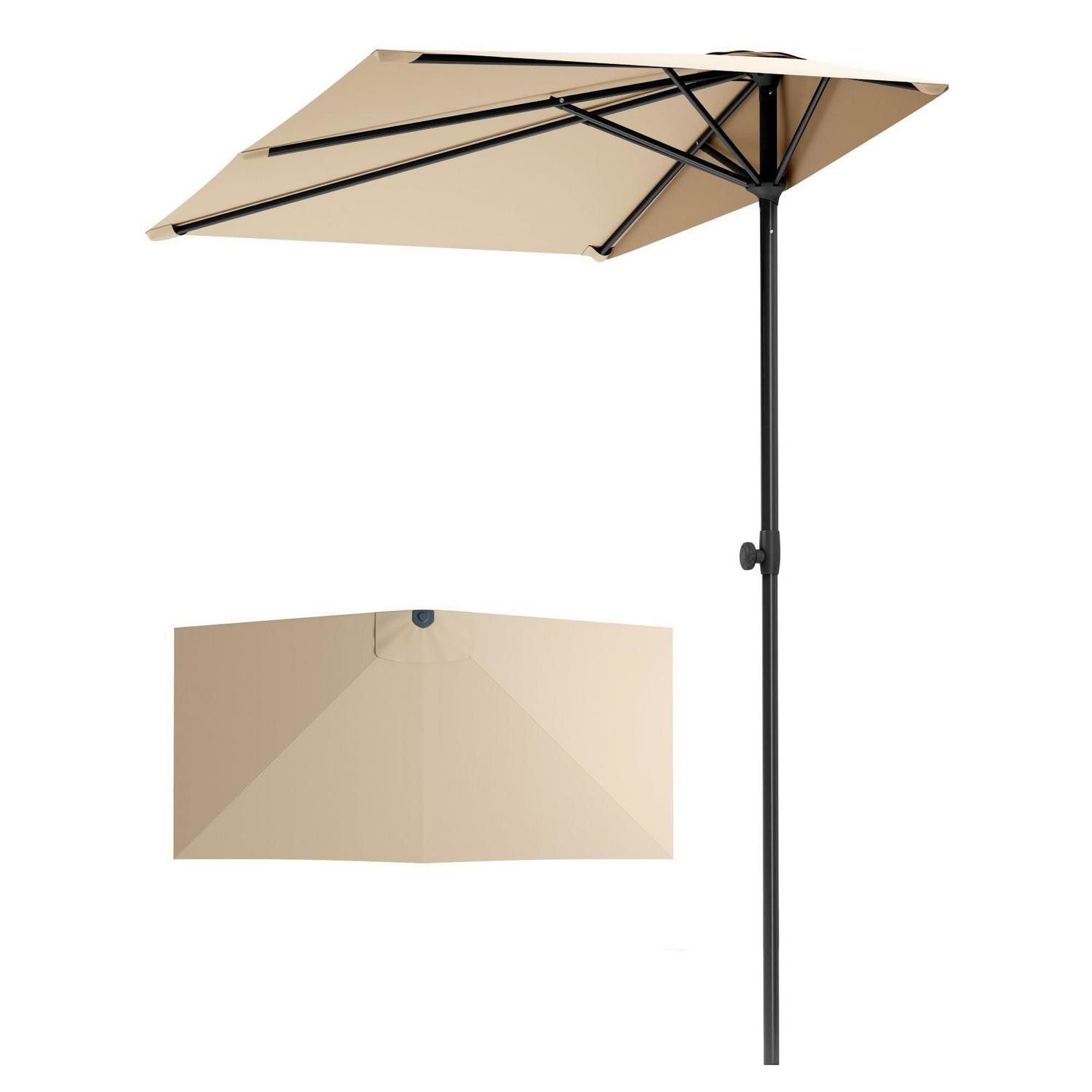 LuxusKollektion Balkonschirm Halber Sonnenschirm 250x130cm Beige UV50+ Klemme
