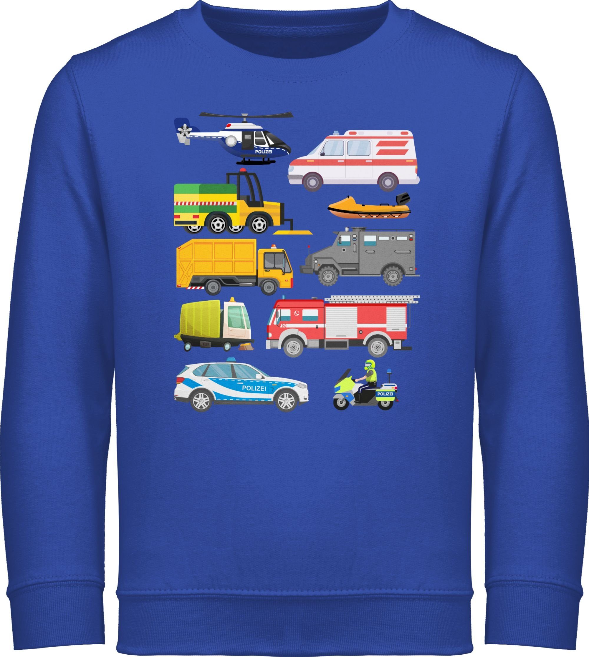 Shirtracer Sweatshirt Fahrzeuge mit Sirene Kinder Fahrzeuge 2 Royalblau