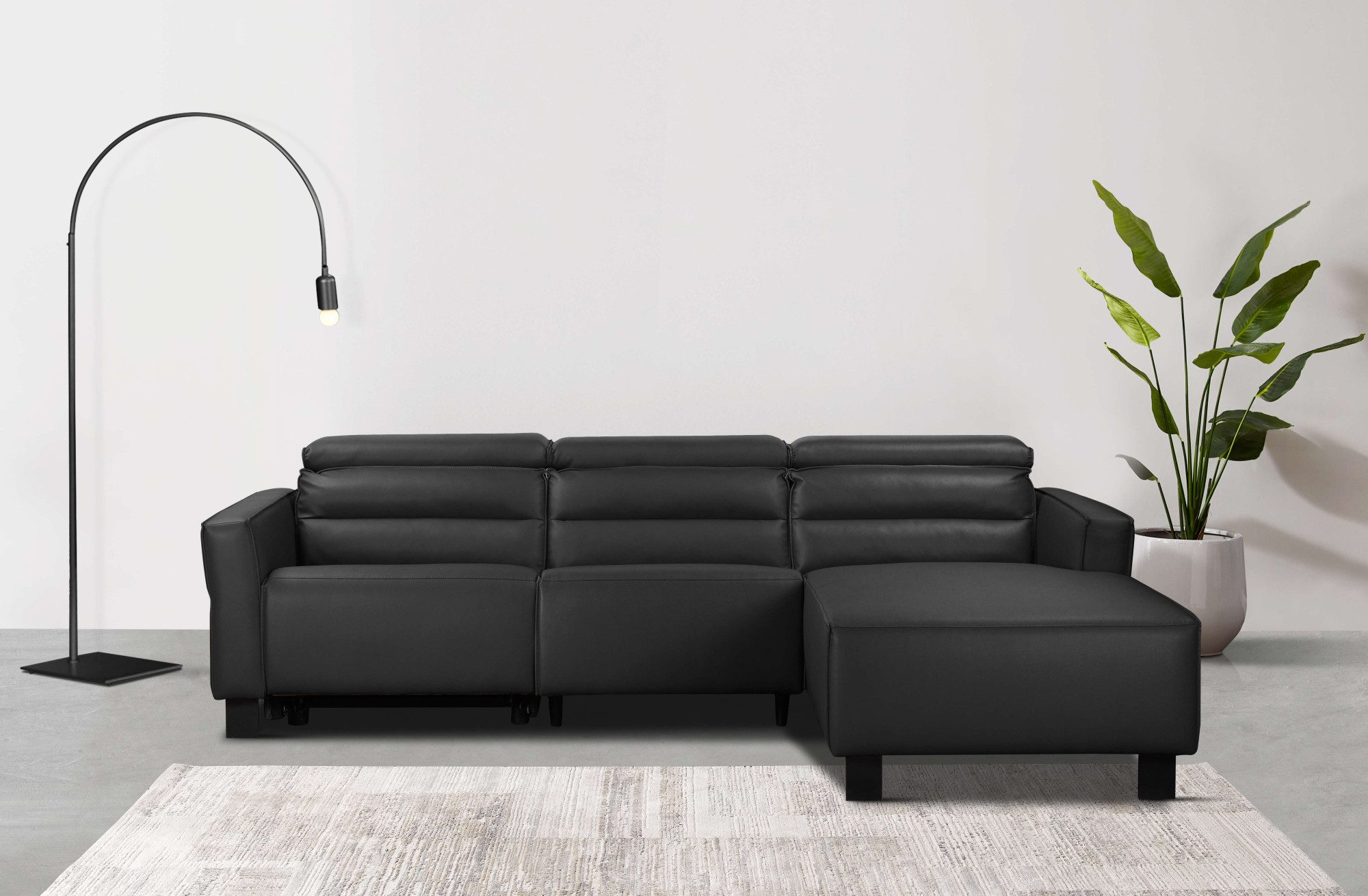 Home affaire Ecksofa Carpari, L-Form, 263 cm, manuelle o. elektrische Relaxfunktion, USB A/C und Kopfteilverstellung