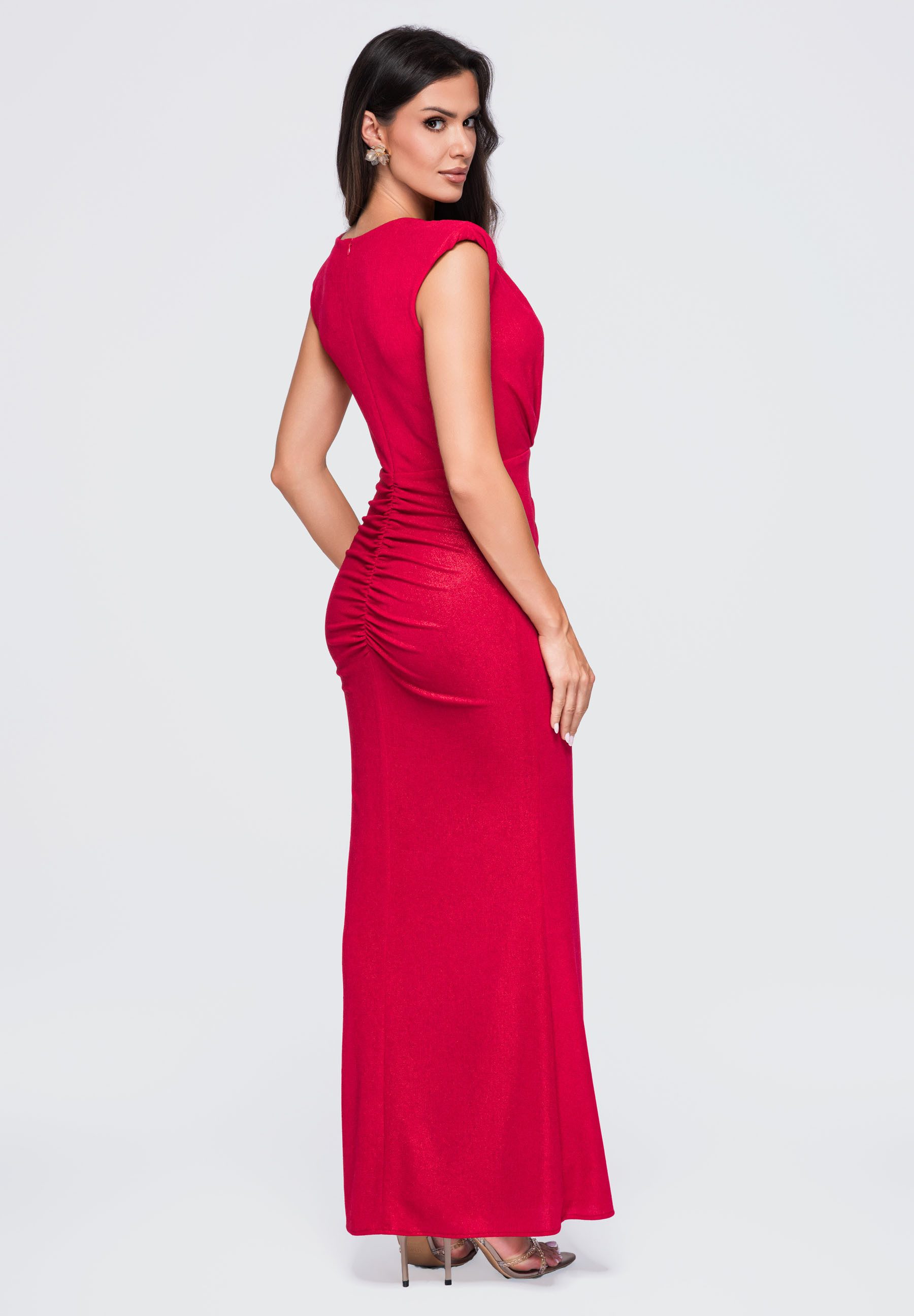 OMBRE Abendkleid Dress LA-OM-DLR412 black XS Rot M (kein Set, 1-tlg) in Unifarbe