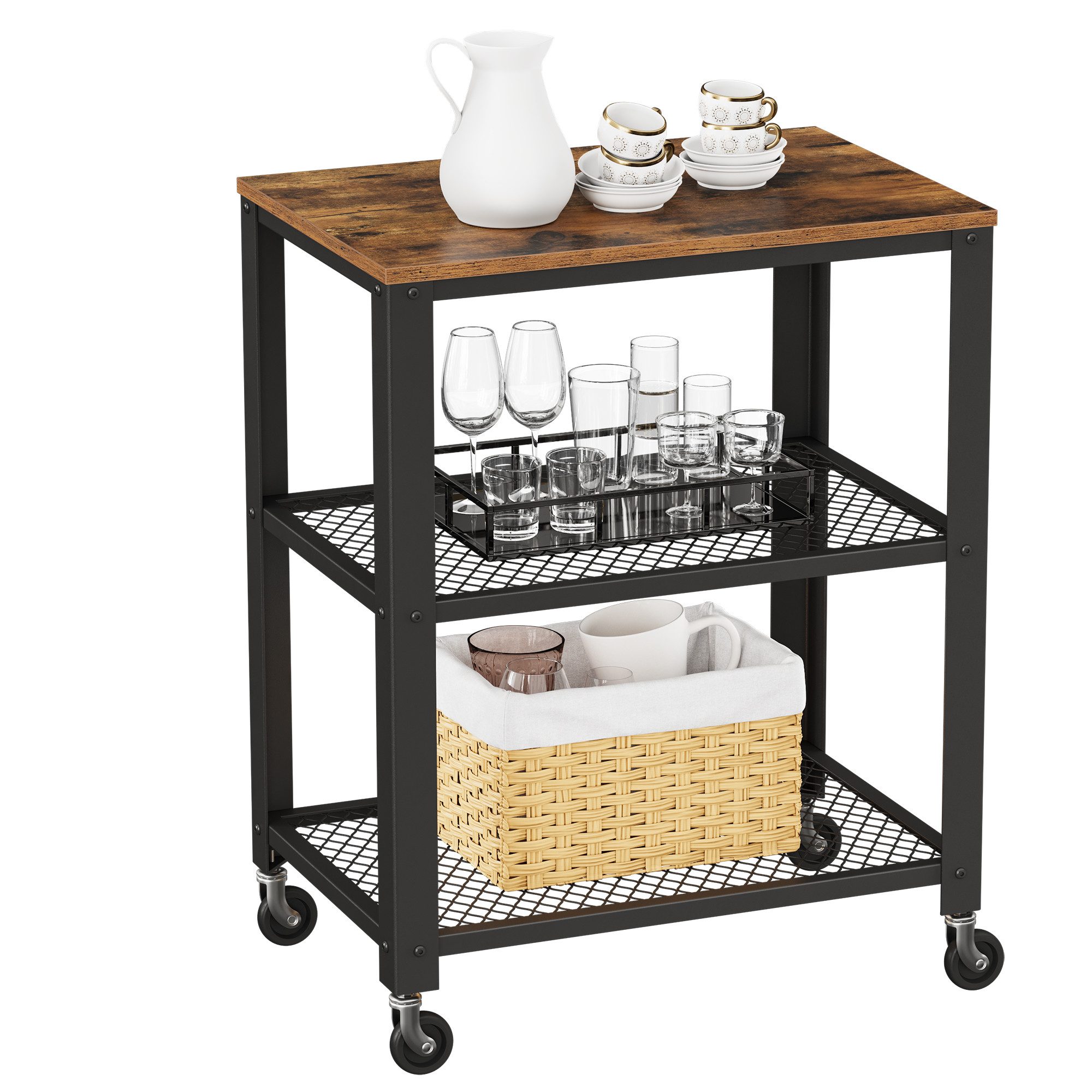 VASAGLE Servierwagen, Beistellwagen, 60 x 76,5 günstig online kaufen