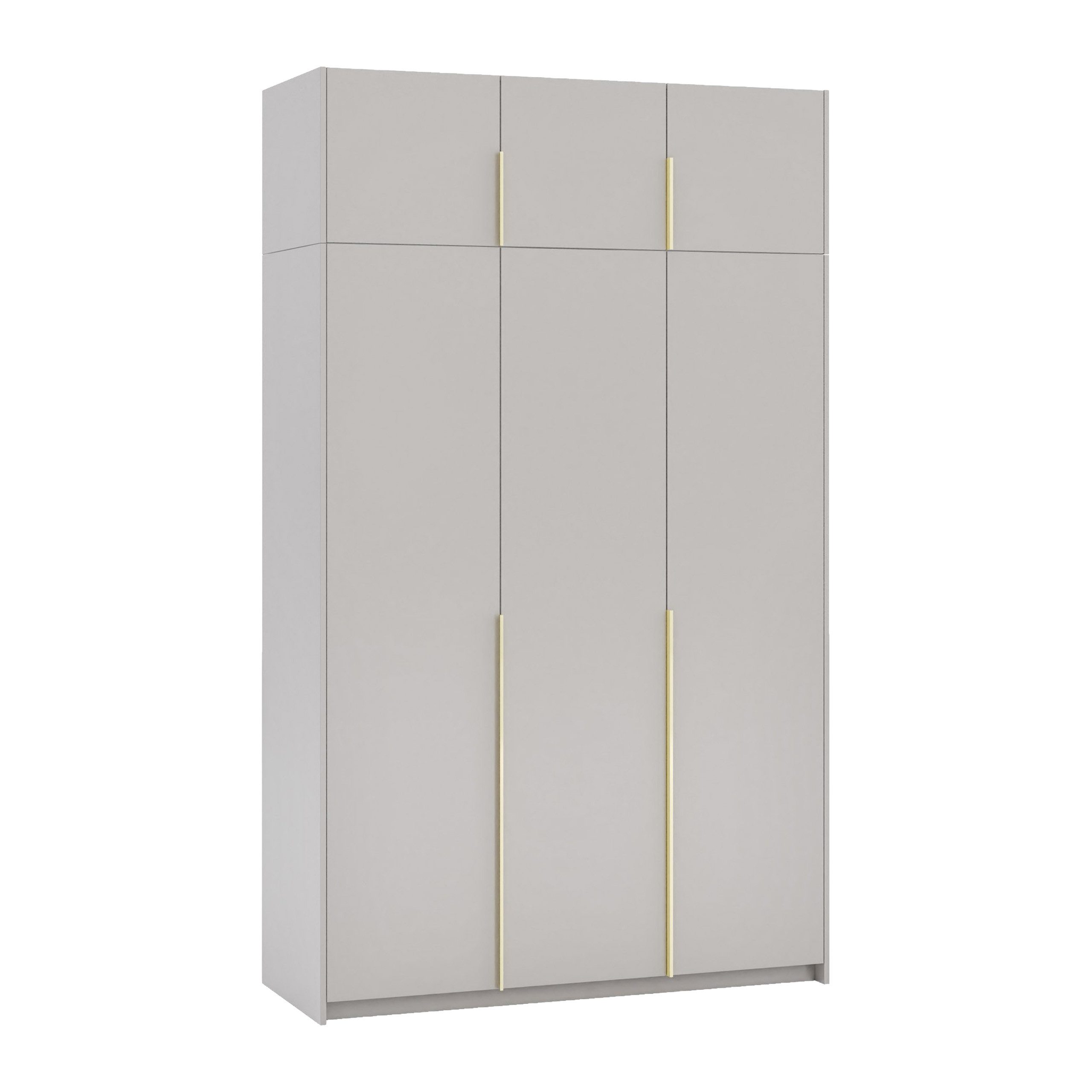 Masseno Drehtürenschrank AMARA 148 cm Kleiderschrank 3 Türen Schlafzimmerschrank Kaschmir