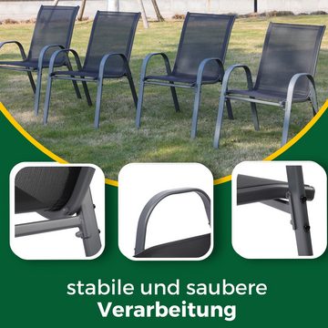 Albatros International Gartenstuhl Albatros Gartenstühle 2er Set Kuba – Gartenstühle Stapelbar (mit robustem Metallgestell und hoher Belastbarkeit – Stapelstühle), mit robustem Metallgestell und hoher Belastbarkeit – Stapelstühle