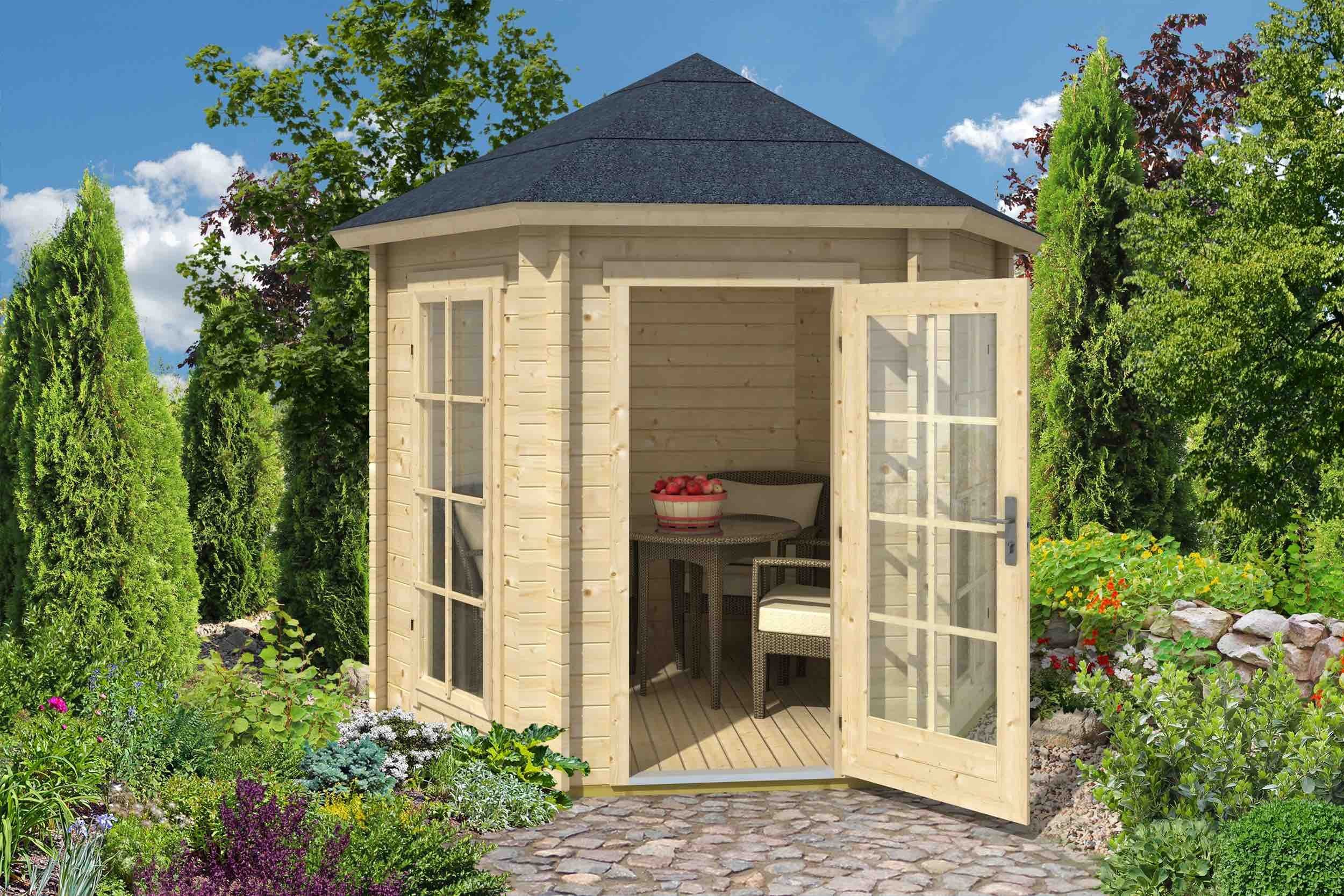 LASITA MAJA Gartenhaus Pavillon Inverness 44, BxT: 280x242 cm, mit Fußboden, 6-eckig