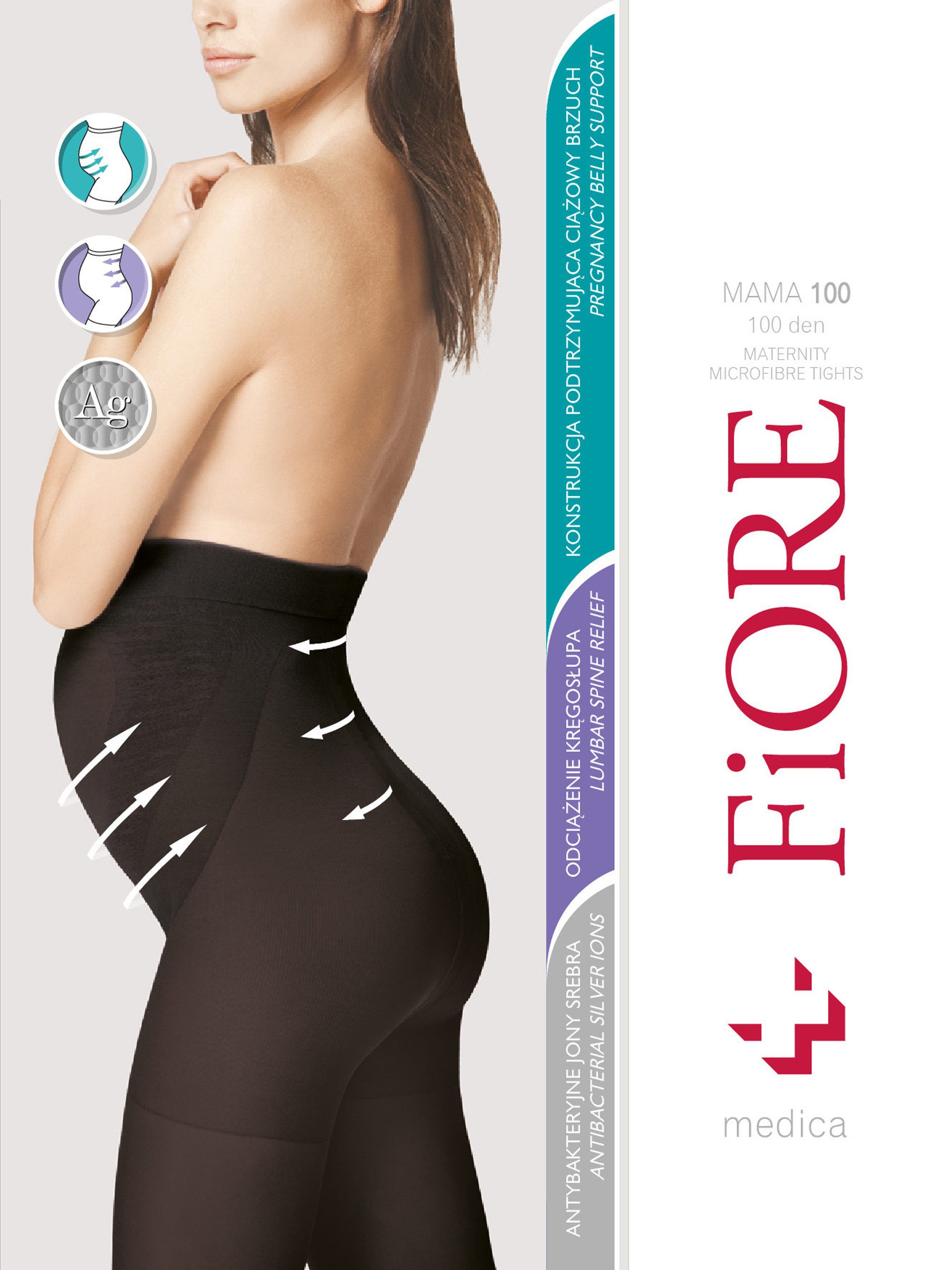 Fiore Umstandsstrumpfhose Bodycare (Packung 1 St. 1 Paar) Umstandsstrumpfhose 40DEN optimale Passform