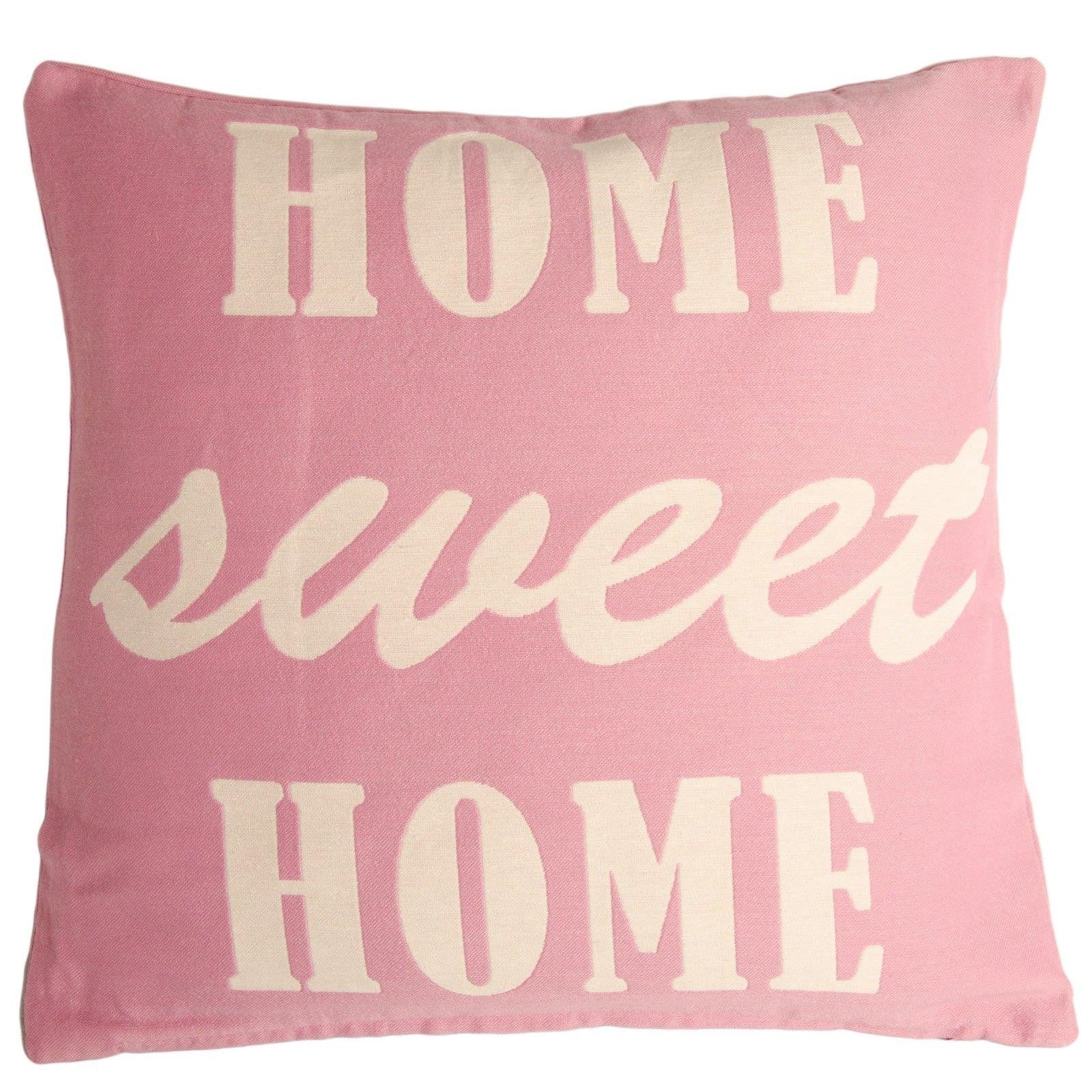 Riyashop Haushaltshobel Kissenhülle Kissenbezug Dekokissen 45x45 cm (Home Sweet Home -Rosa)