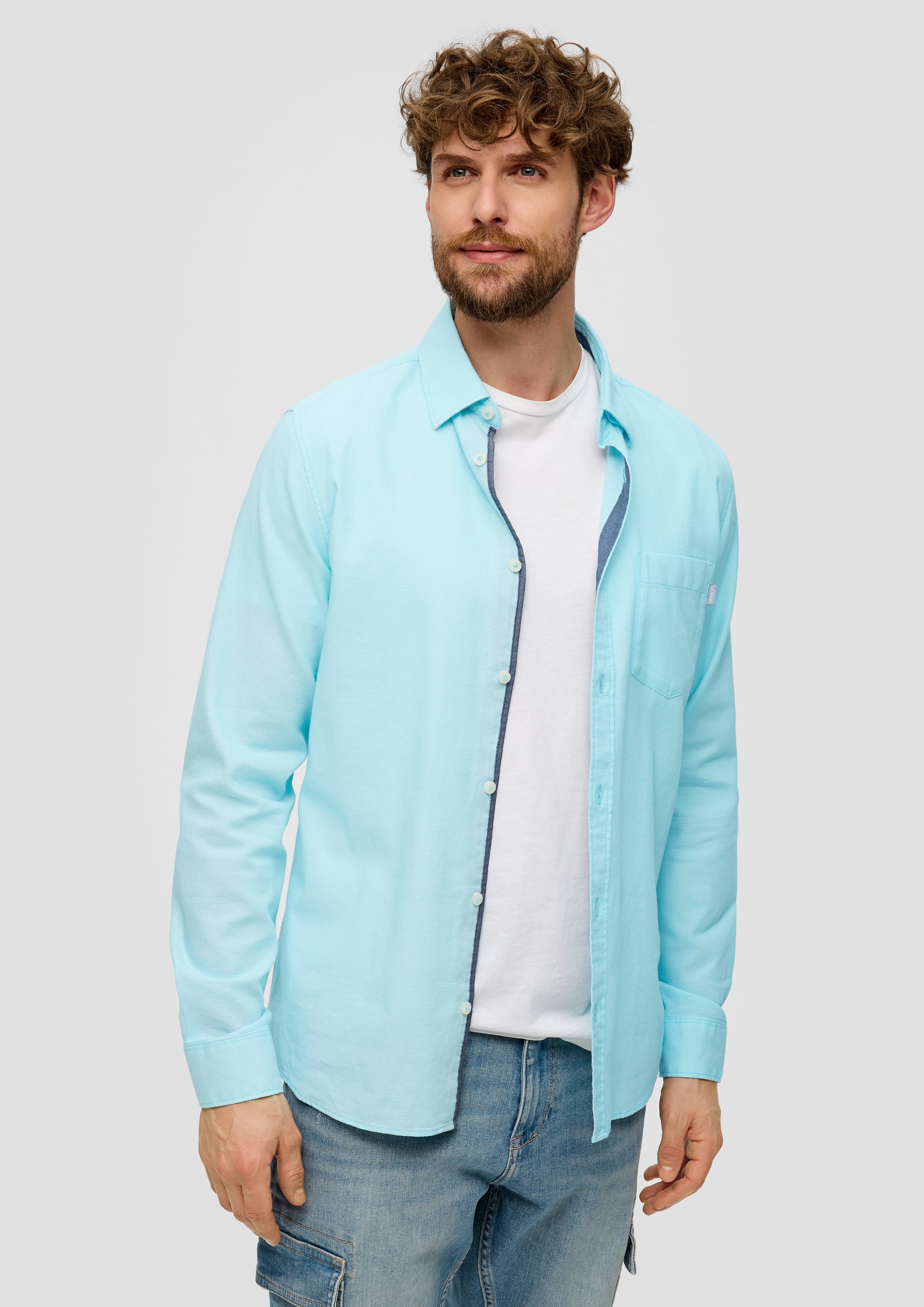 Langarmhemd Hemd im Slim Fit