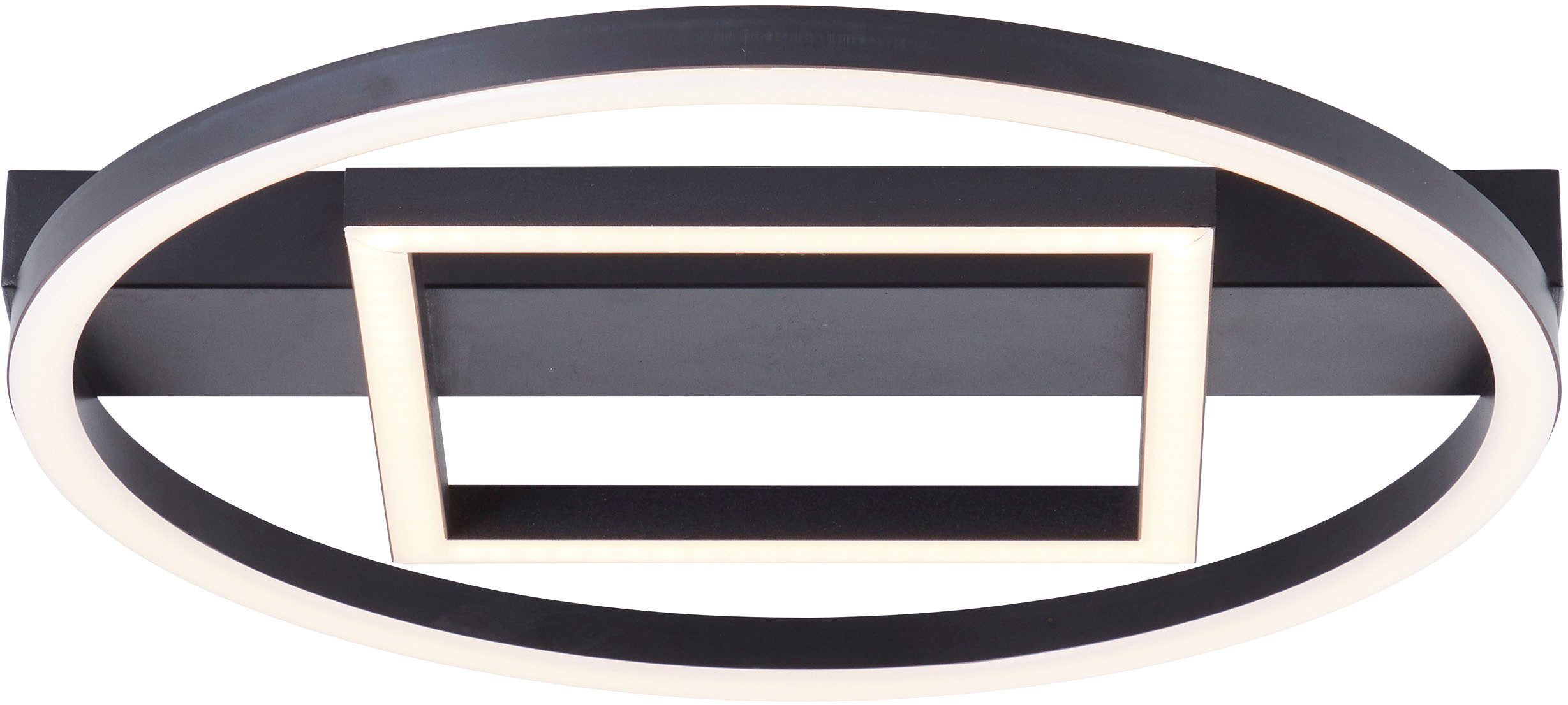 BreLight LED Deckenleuchte Maureen, LED fest integriert, Warmweiß, 37 x 37 cm, 2500 lm, 3000 K warmweiß, Metall, schwarz