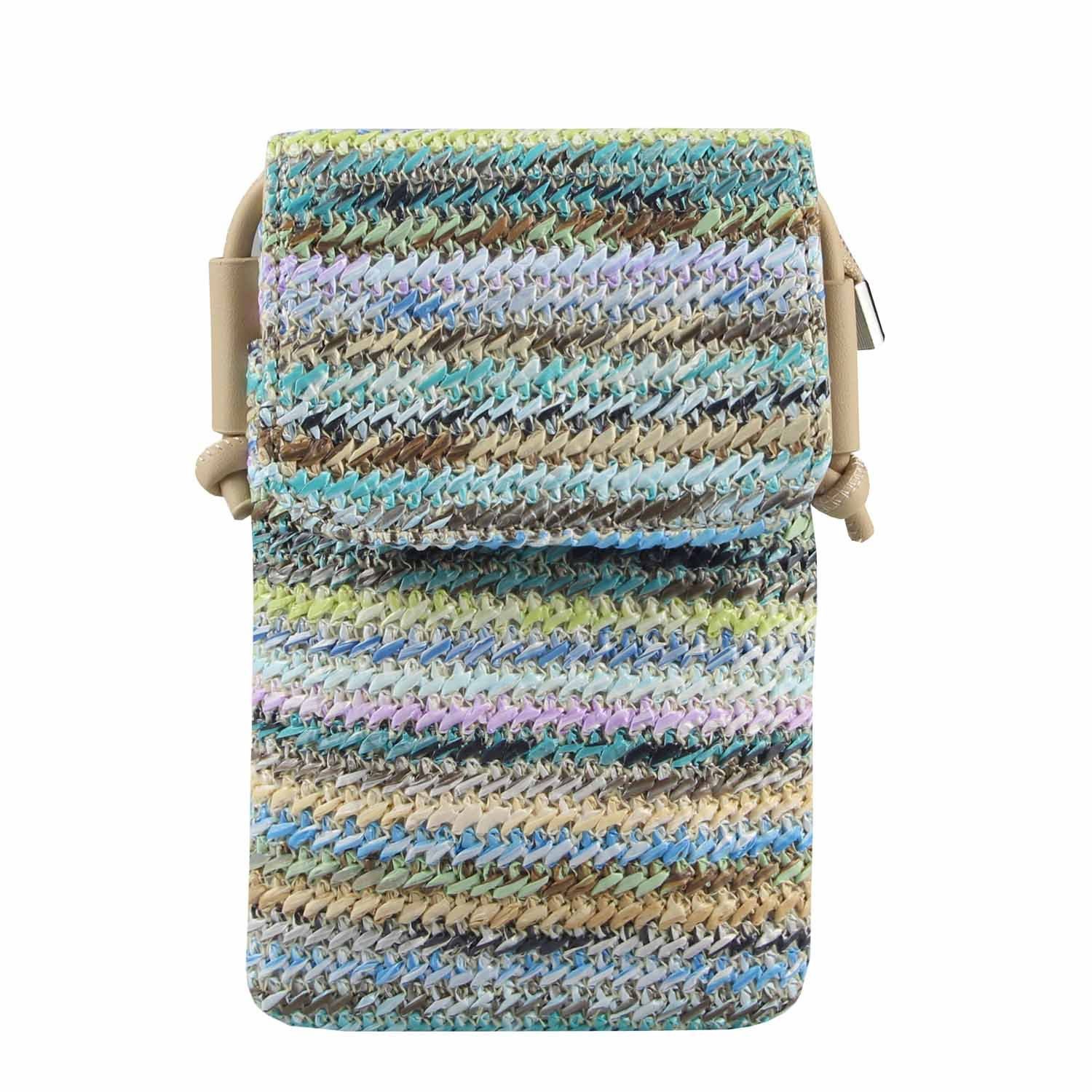 Geldbörse Damen Stroh Tasche Handytasche Crossbody Umhängetasche Strand Bodybag