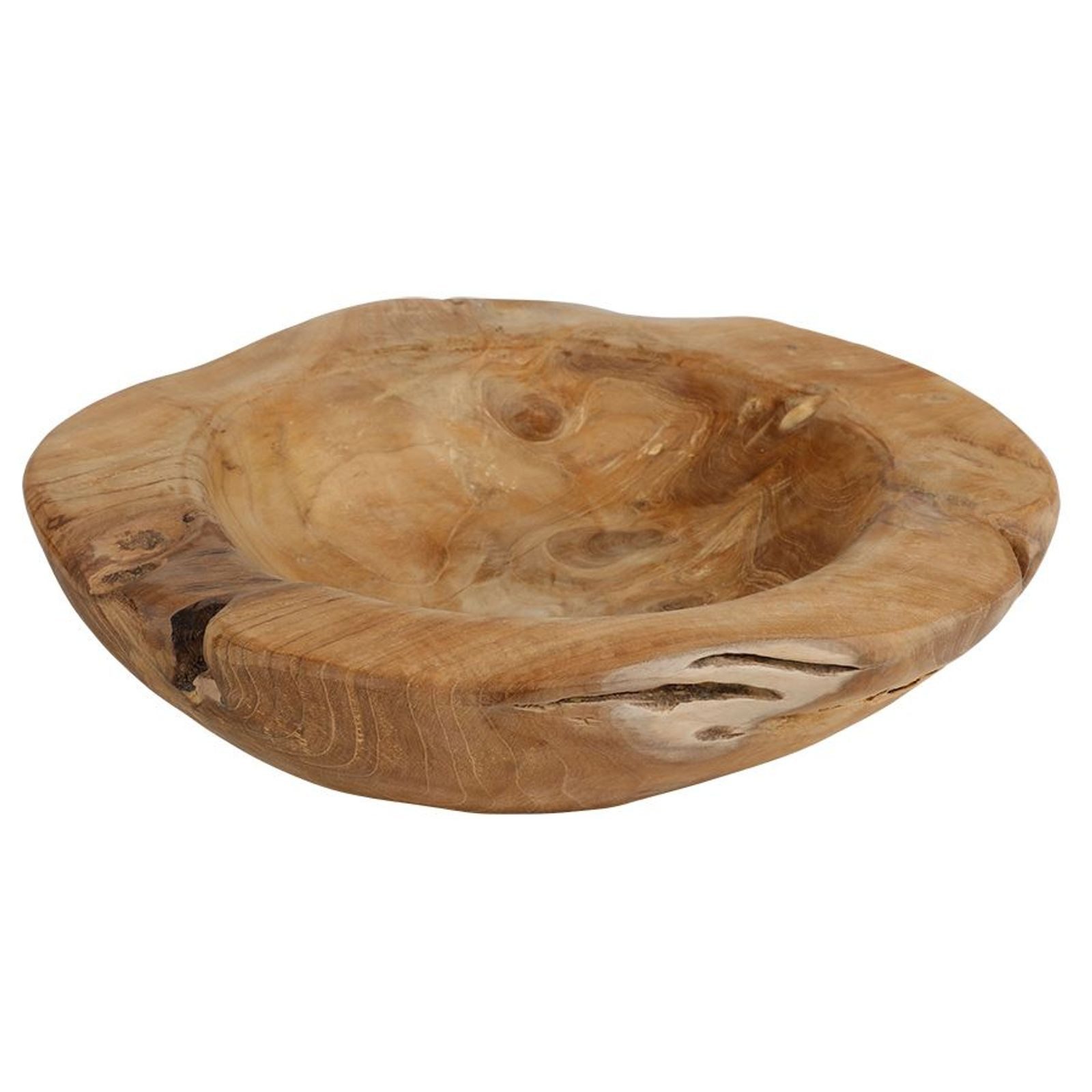 BURI Schale Rustikale Teakholzschale 27-30cm Schüssel Deko Holz Naturprodukt, Holz – Bild 2 von 4