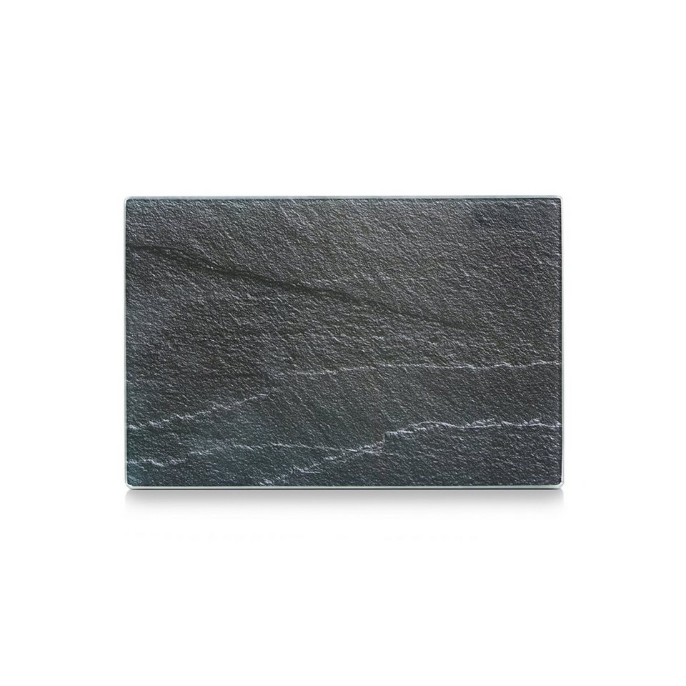 Zeller Present Schneidebrett Glasschneideplatte 30 x 20 cm Schiefer, Glas, ( 1-St), Schneidebrett, beständig gegen hohe Temperaturen