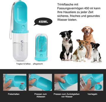 petfamily Reisenapf Hund Trinkflasche Wasserflasche Haustier Trinknapf, BPA frei