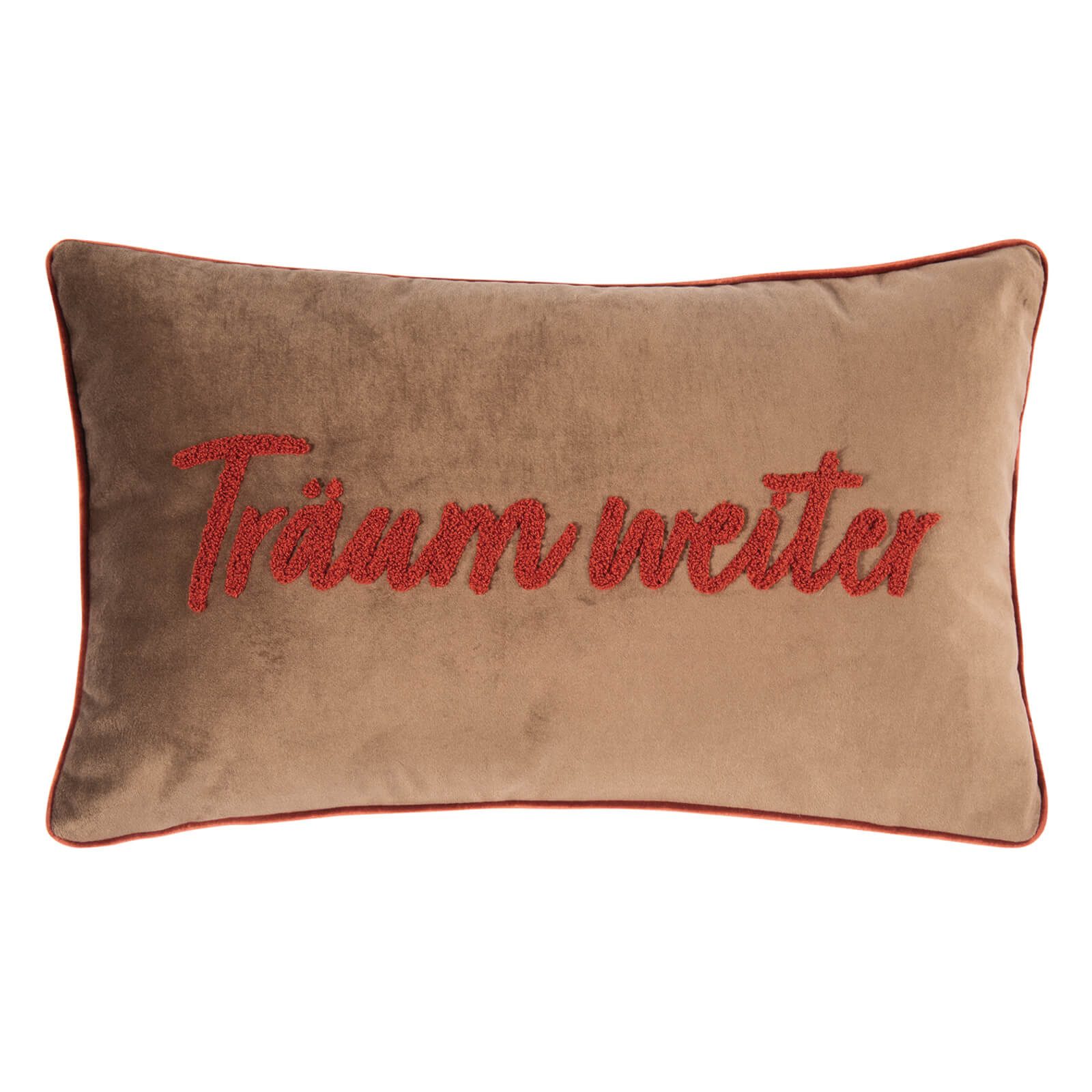 PAD Декоративні подушки Letters Träum weiter Stone, einfarbig, Schriftzug