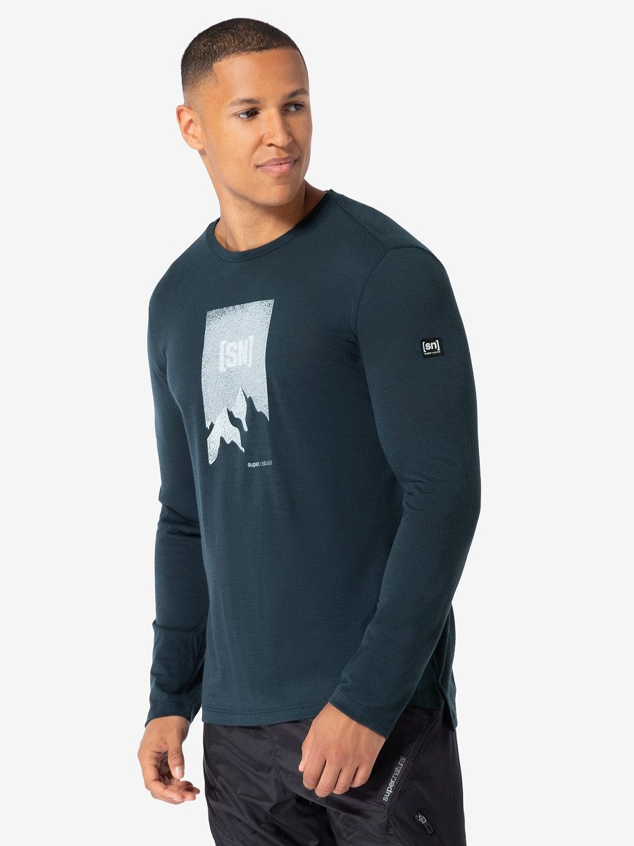 SUPER.NATURAL Langarmshirt für Herren, Merino 2 günstig online kaufen