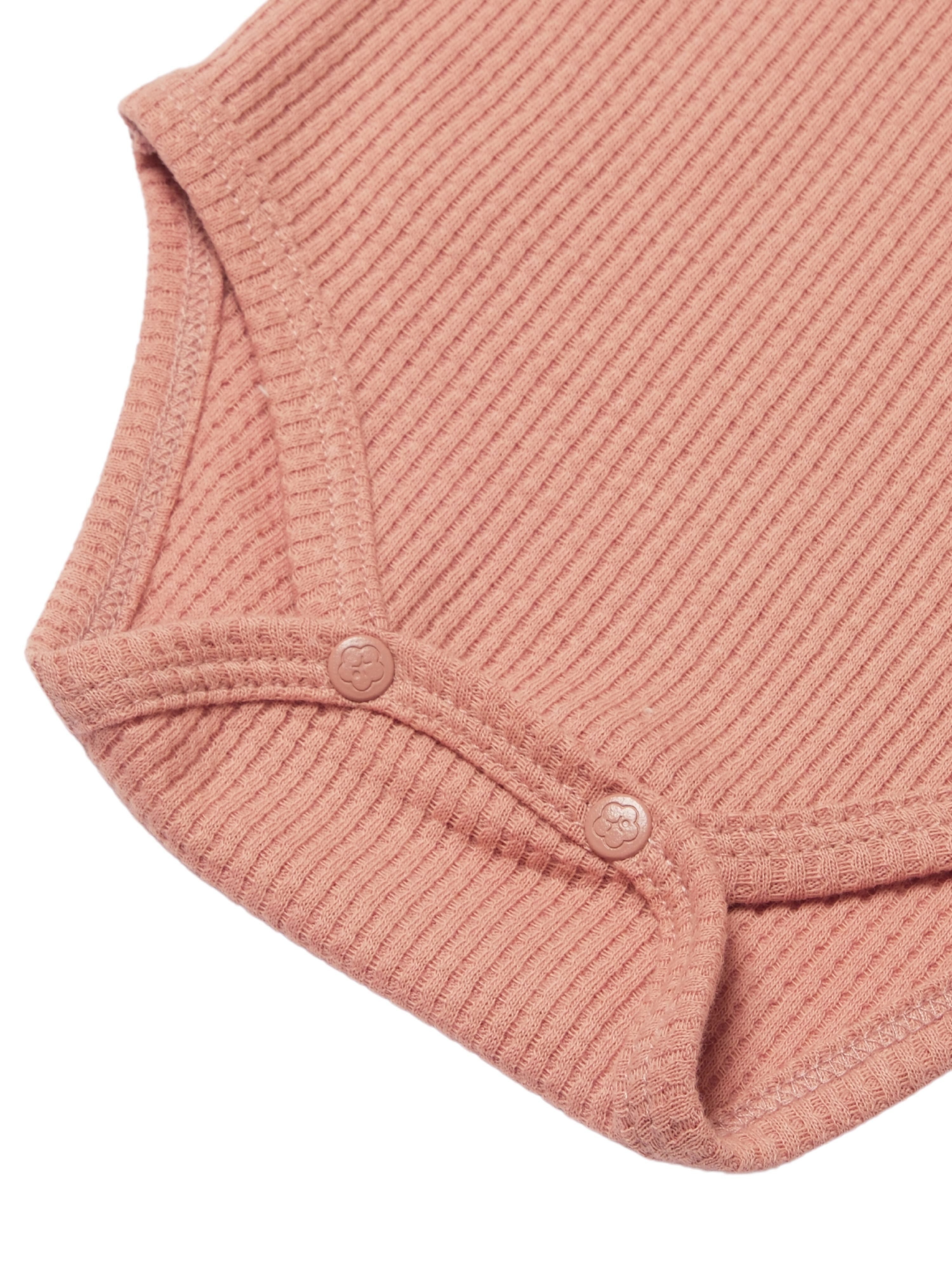 biorganic Langarmbody Waffle Smile für Jungen und Mädchen, Unisex, Baby Body (1-tlg) Waffelmuster, Bio-Baumwolle, Größe 56 - 86