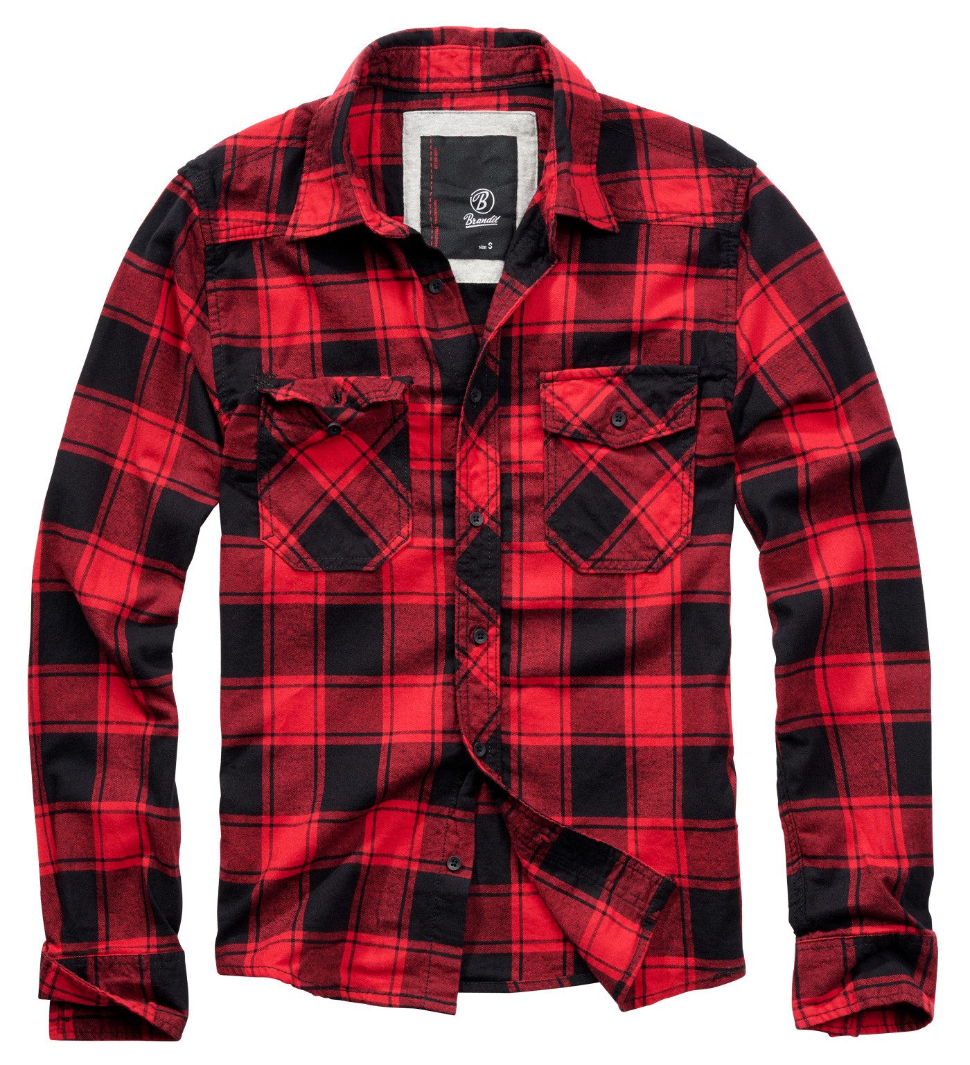 GASOLINE BANDIT® Flanellhemd Herren Worker Rockabilly Hemd schwarz-rot kari günstig online kaufen