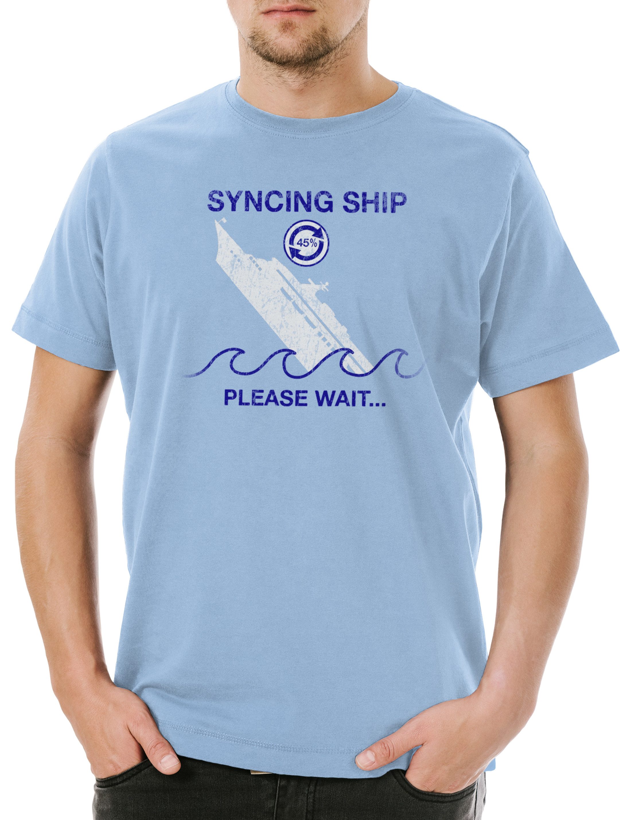 Print-Shirt Syncing Ship Herren T-Shirt Computer PC Programmer IT Admin Sysadmin