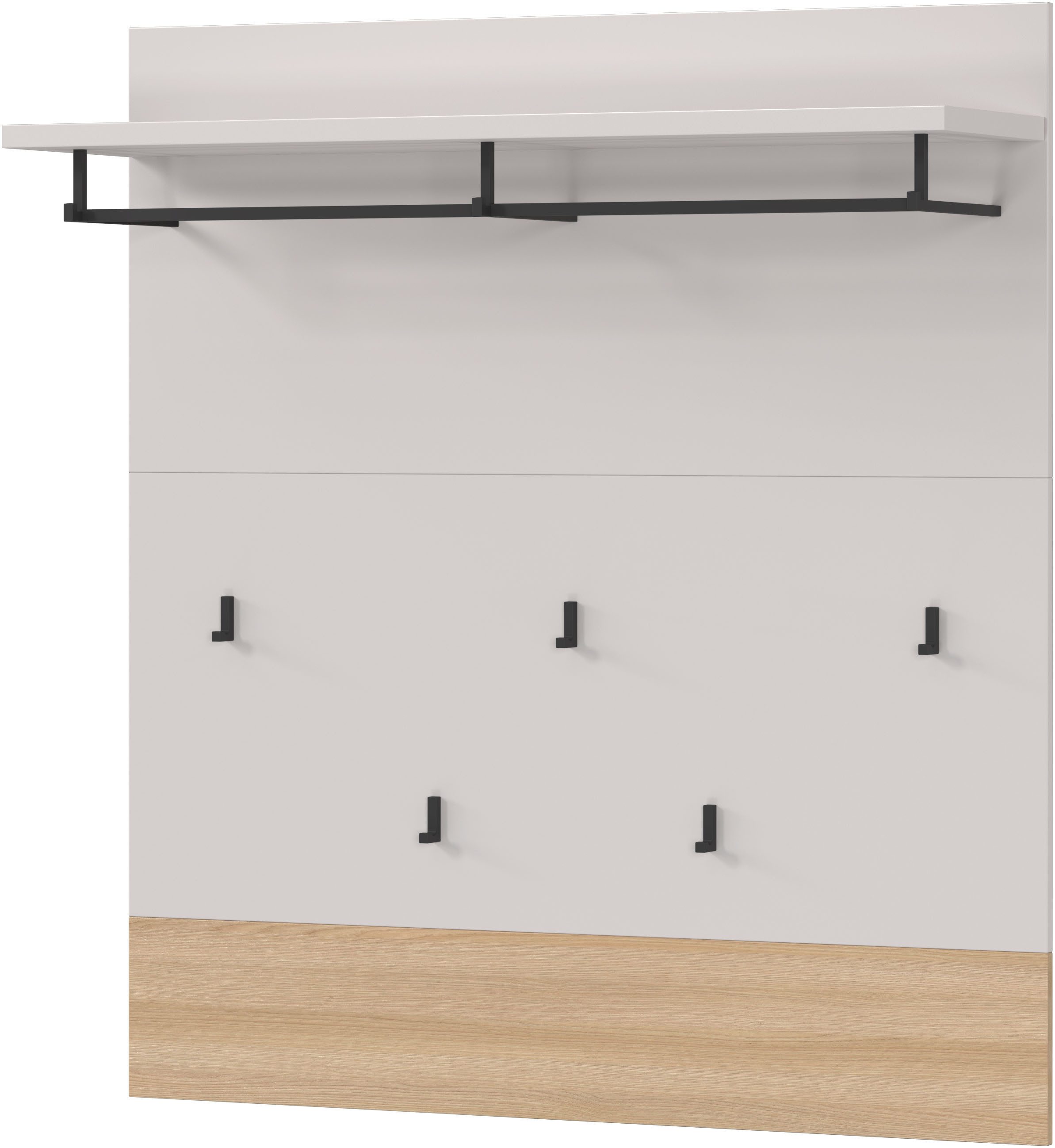 GERMANIA Garderobenpaneel Arluno (1 St), 96 x 107 x 30 cm, Kleiderstange und -haken aus Metall, Made in Germany