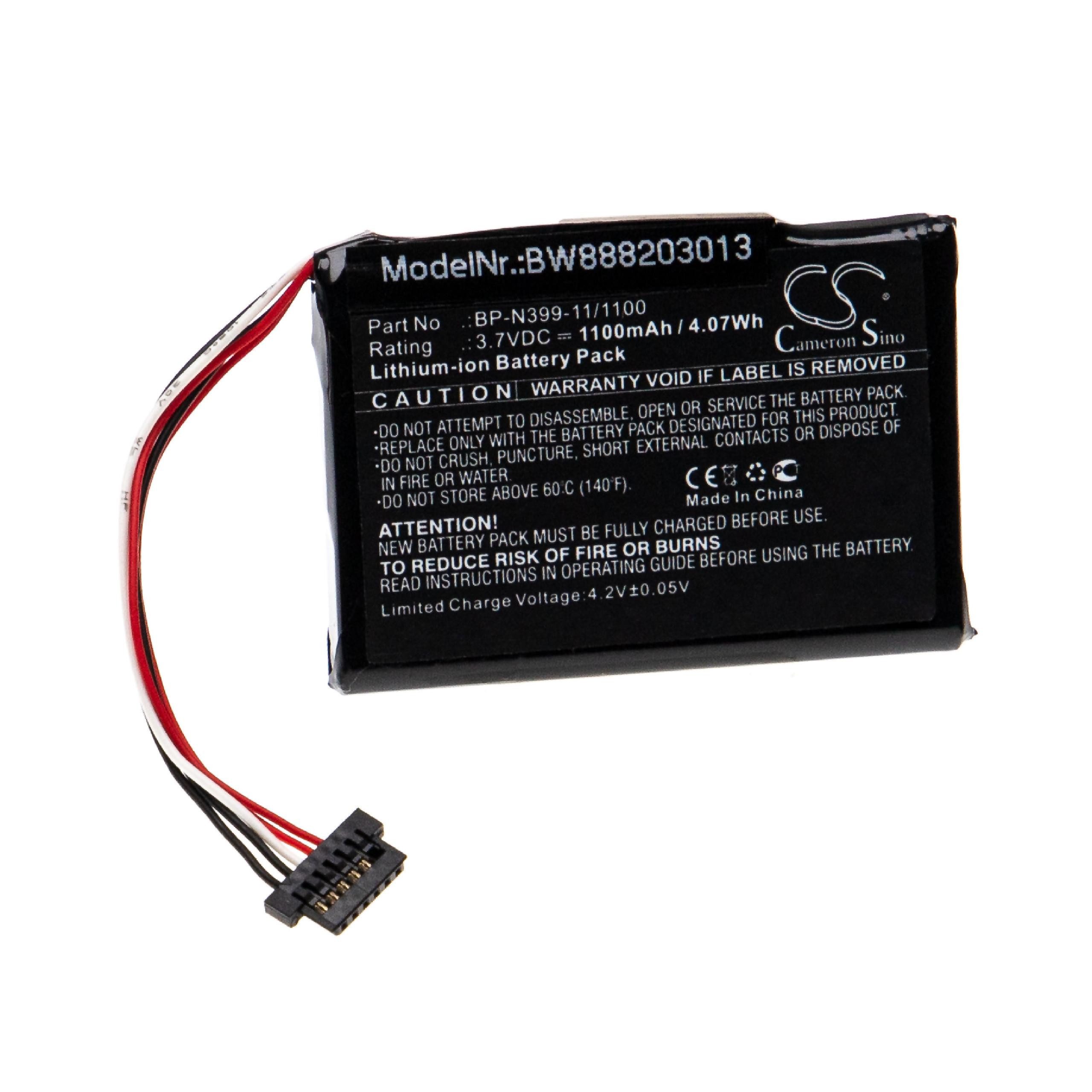 vhbw kompatibel mit Magellan Roadmate RV 9490T-LMB Akku Li-Ion 1100 mAh (3,7 V)