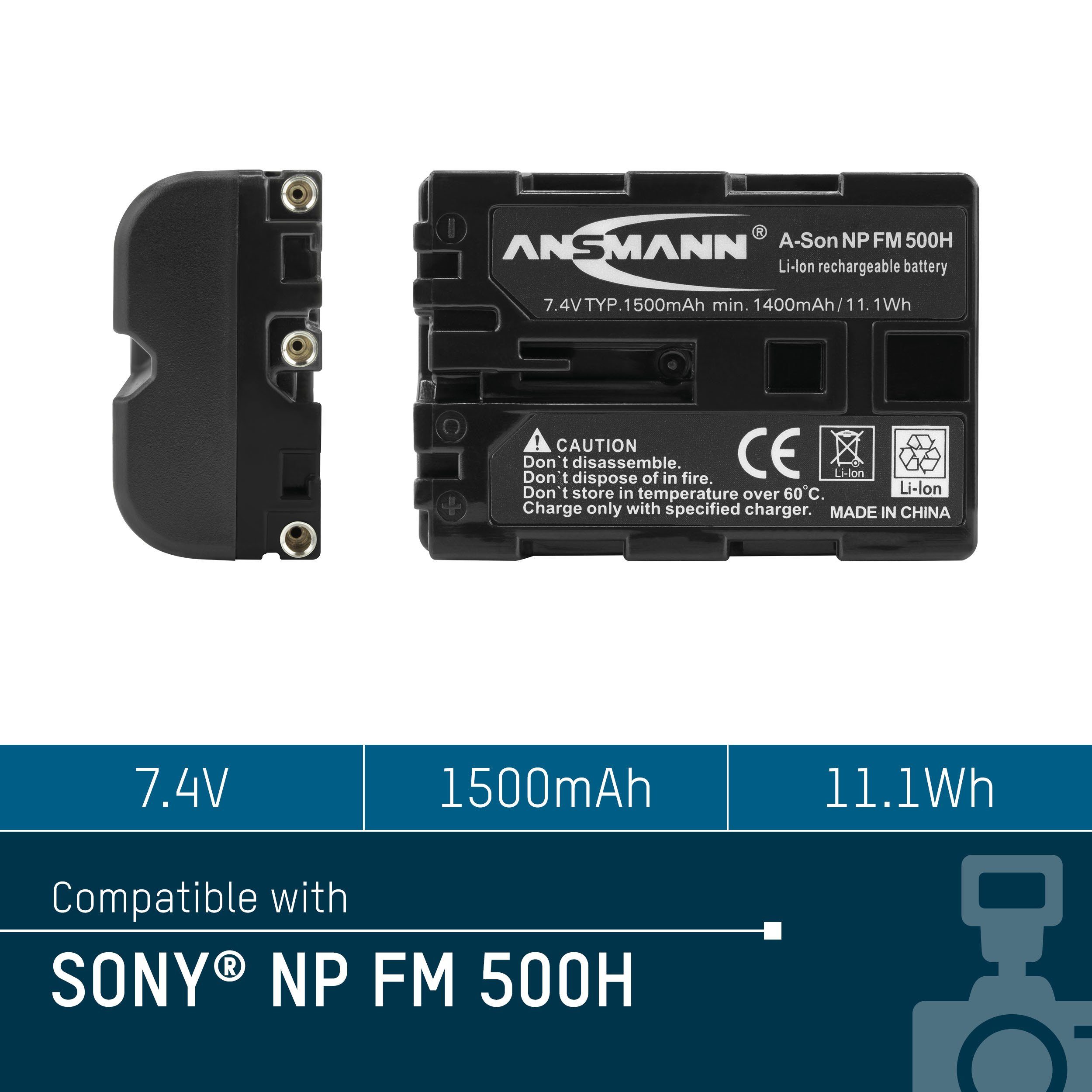 mAh 1600 Kamera A-Son ANSMANN® 500 Kamera-Akku NP Ersatz für (7.4 Alpha FM SLT… V) Akkupack 5044503 H Sony